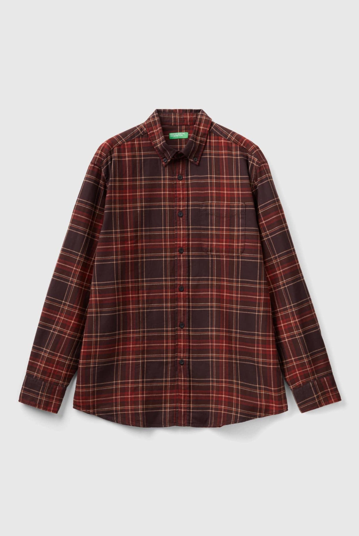 يونايتد كولورز اوف بينيتون قميص كاروهات كم طويل