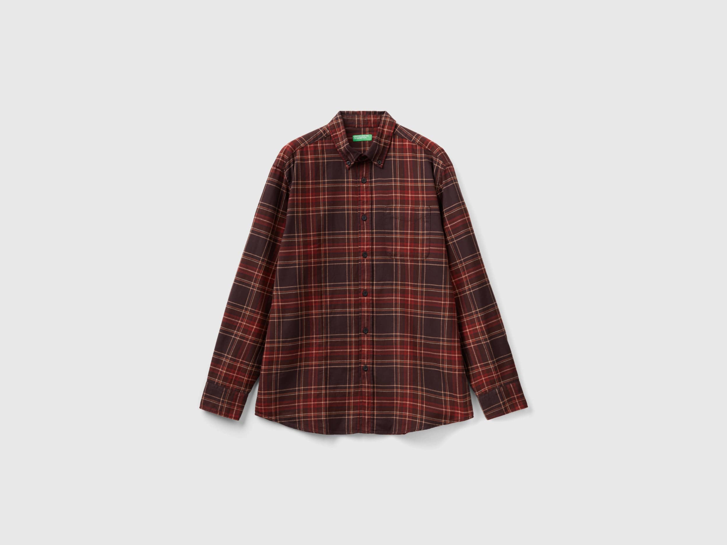 يونايتد كولورز اوف بينيتون قميص كاروهات كم طويل