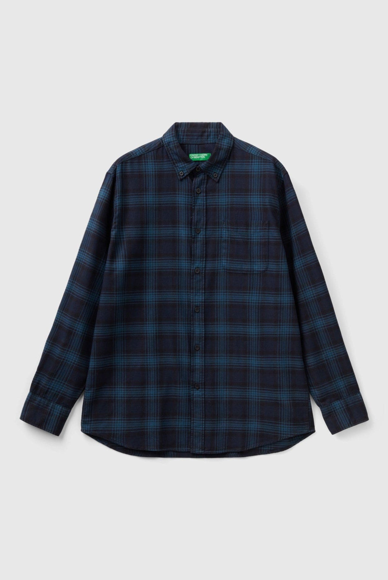 يونايتد كولورز اوف بينيتون قميص كاروهات كم طويل