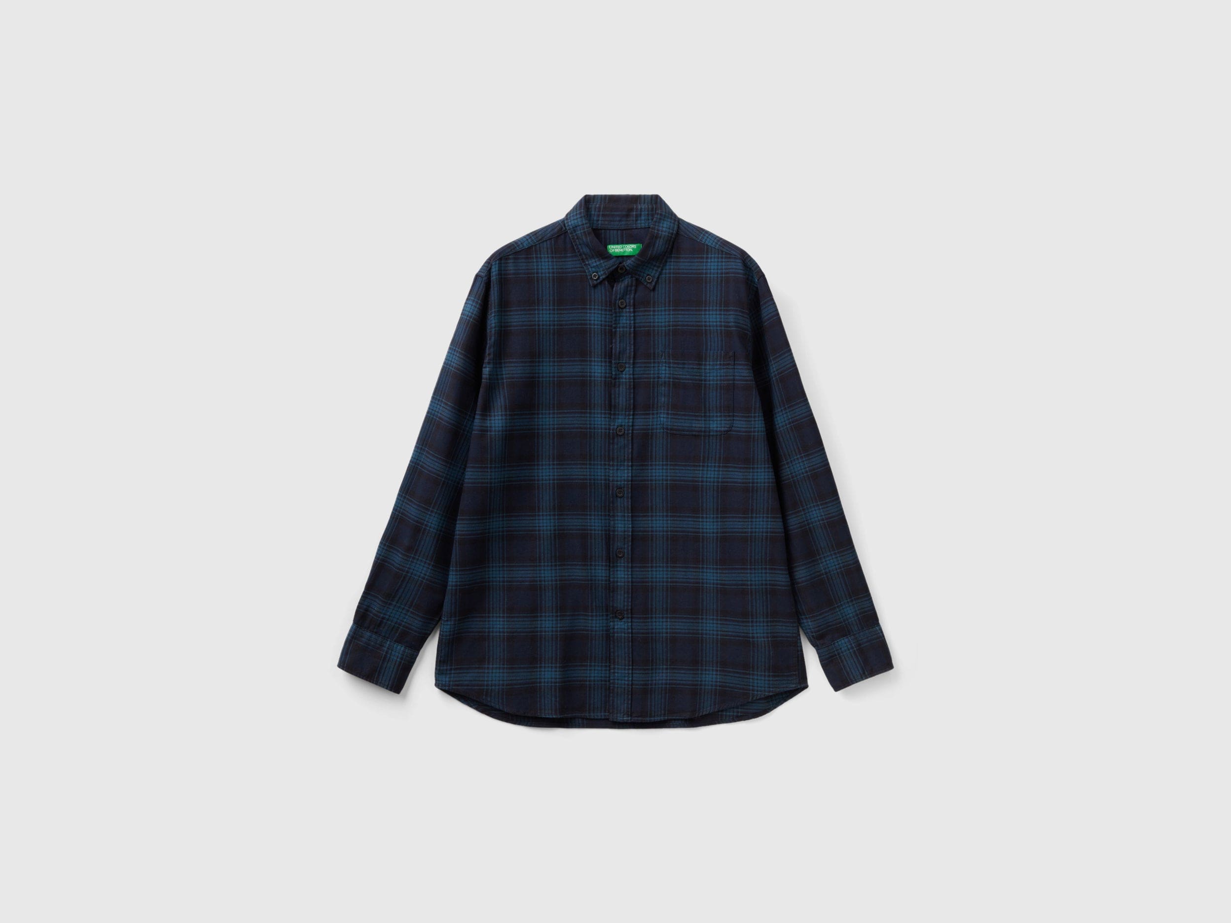 يونايتد كولورز اوف بينيتون قميص كاروهات كم طويل