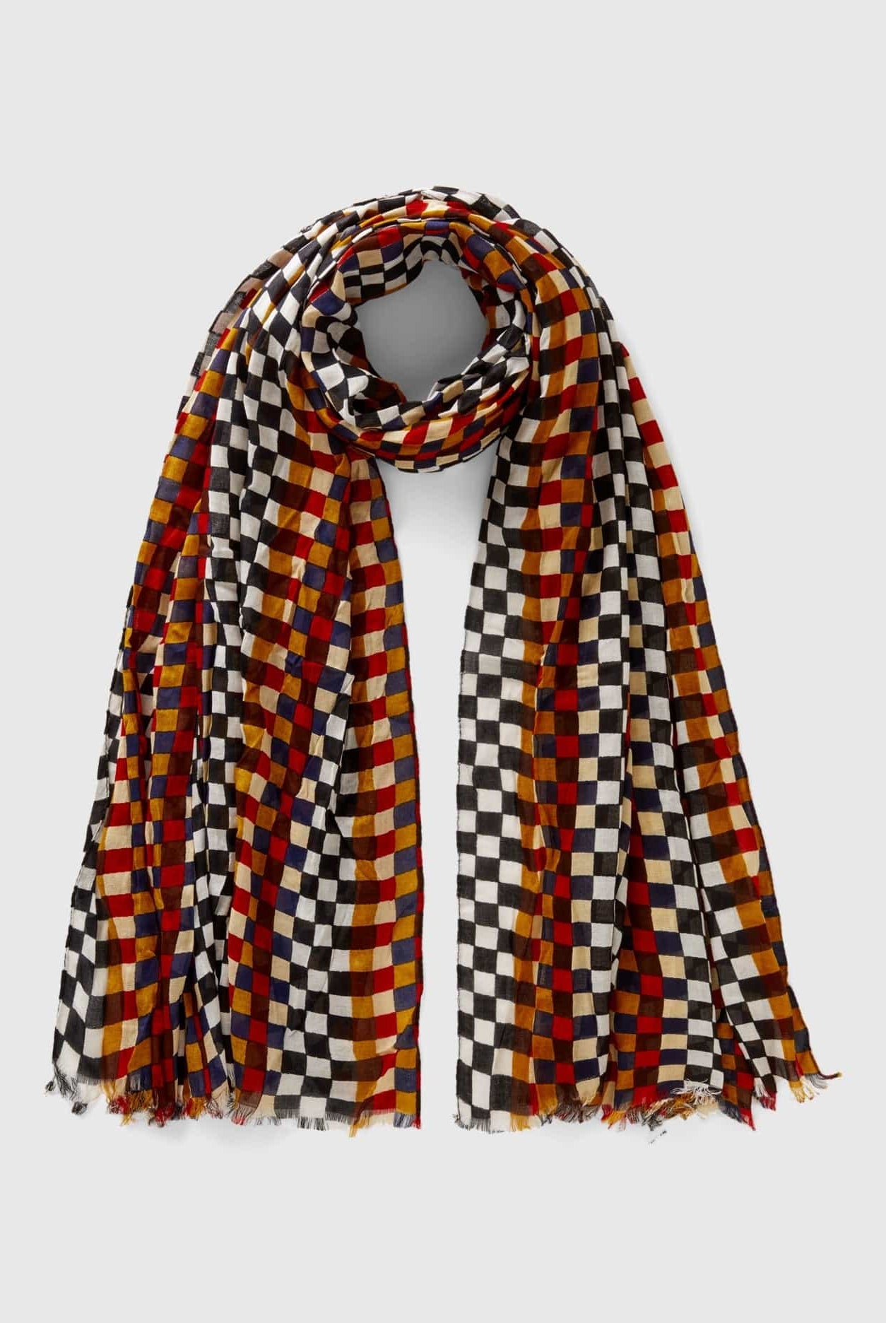 يونايتد كولورز اوف بينيتون وشاح نسائي مزخرف من الفسكوز