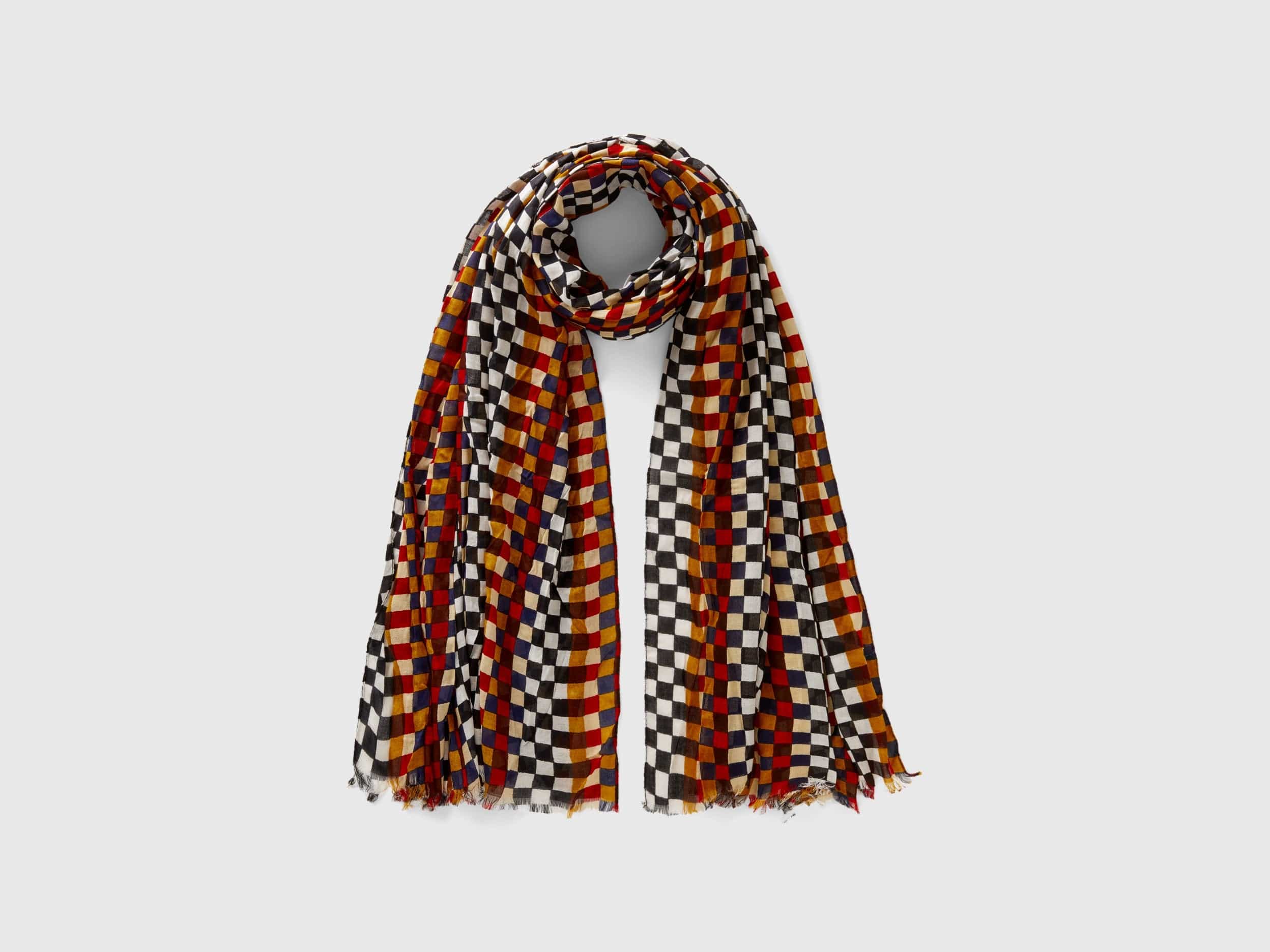 يونايتد كولورز اوف بينيتون وشاح نسائي مزخرف من الفسكوز