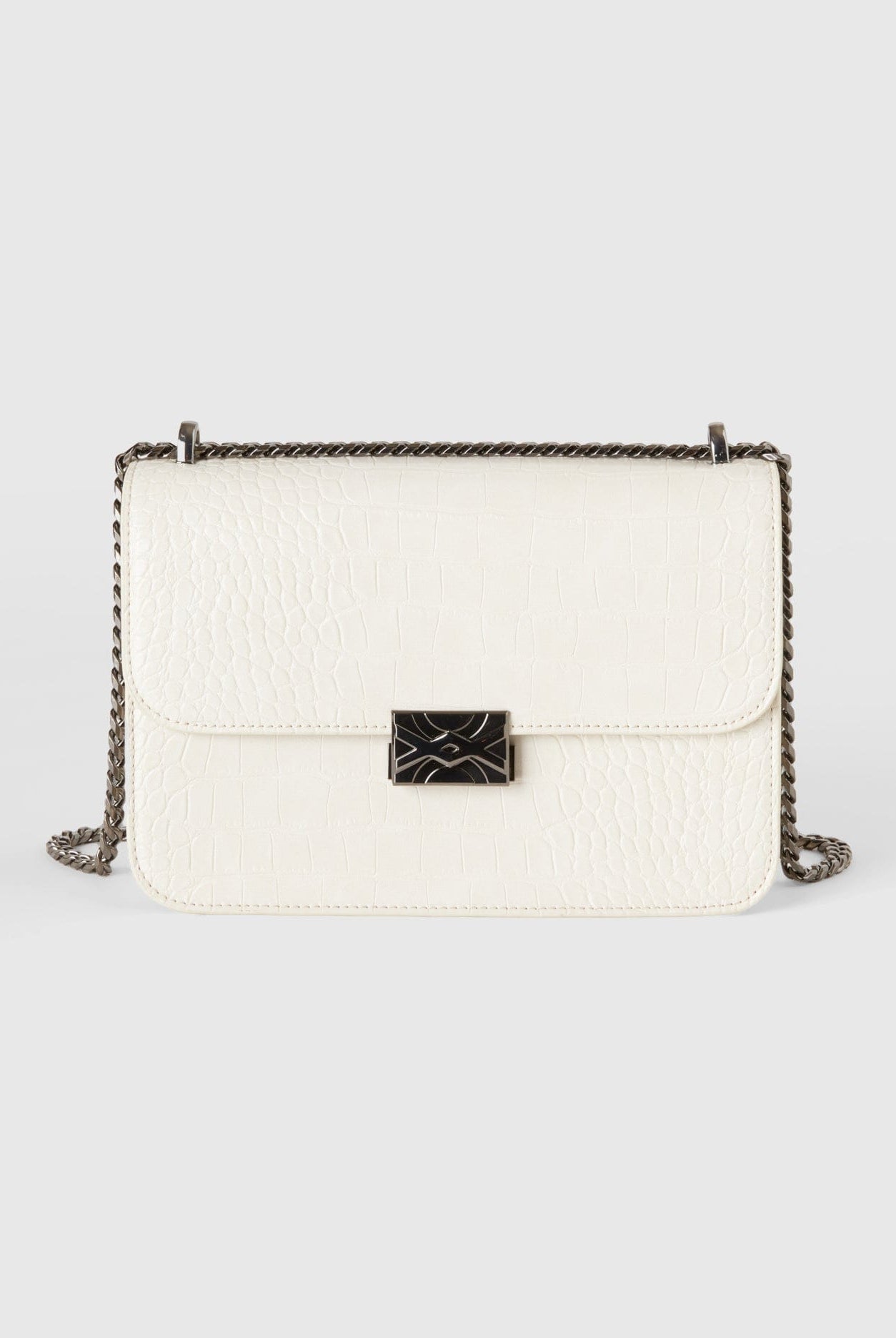 يونايتد كولورز اوف بينيتون حقيبة كبيرة سوداء بطبعة التمساح