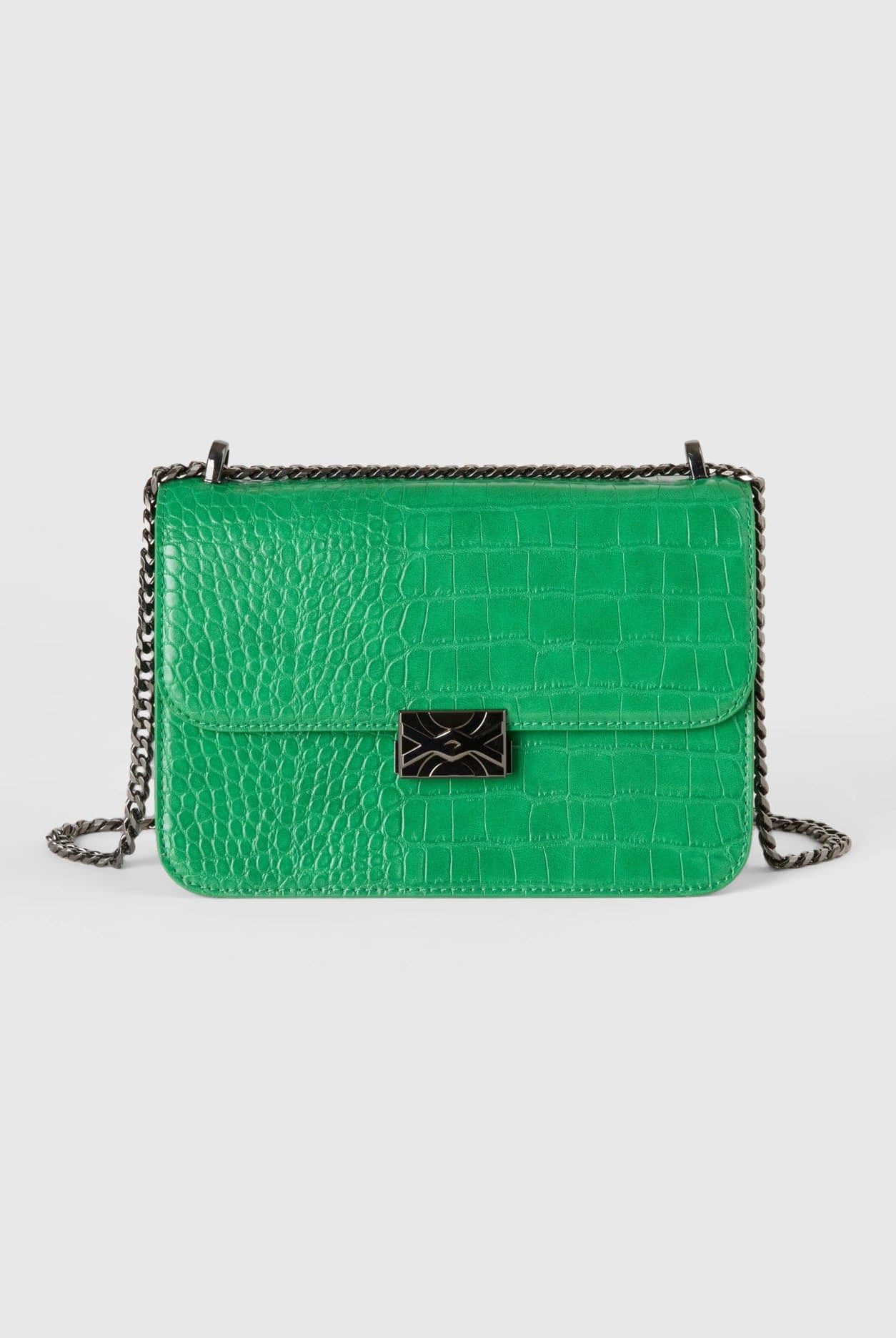 يونايتد كولورز اوف بينيتون حقيبة كبيرة سوداء بطبعة التمساح