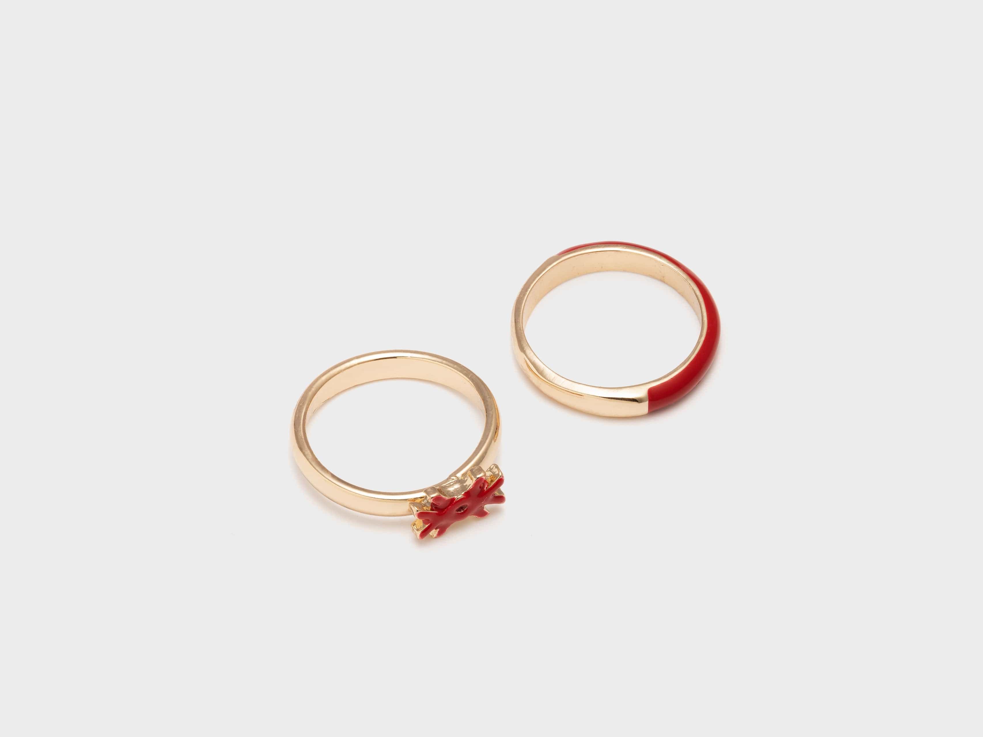 يونايتد كولورز اوف بينيتون خواتم مع تفاصيل باللون الأصفر الفاتح نسائي