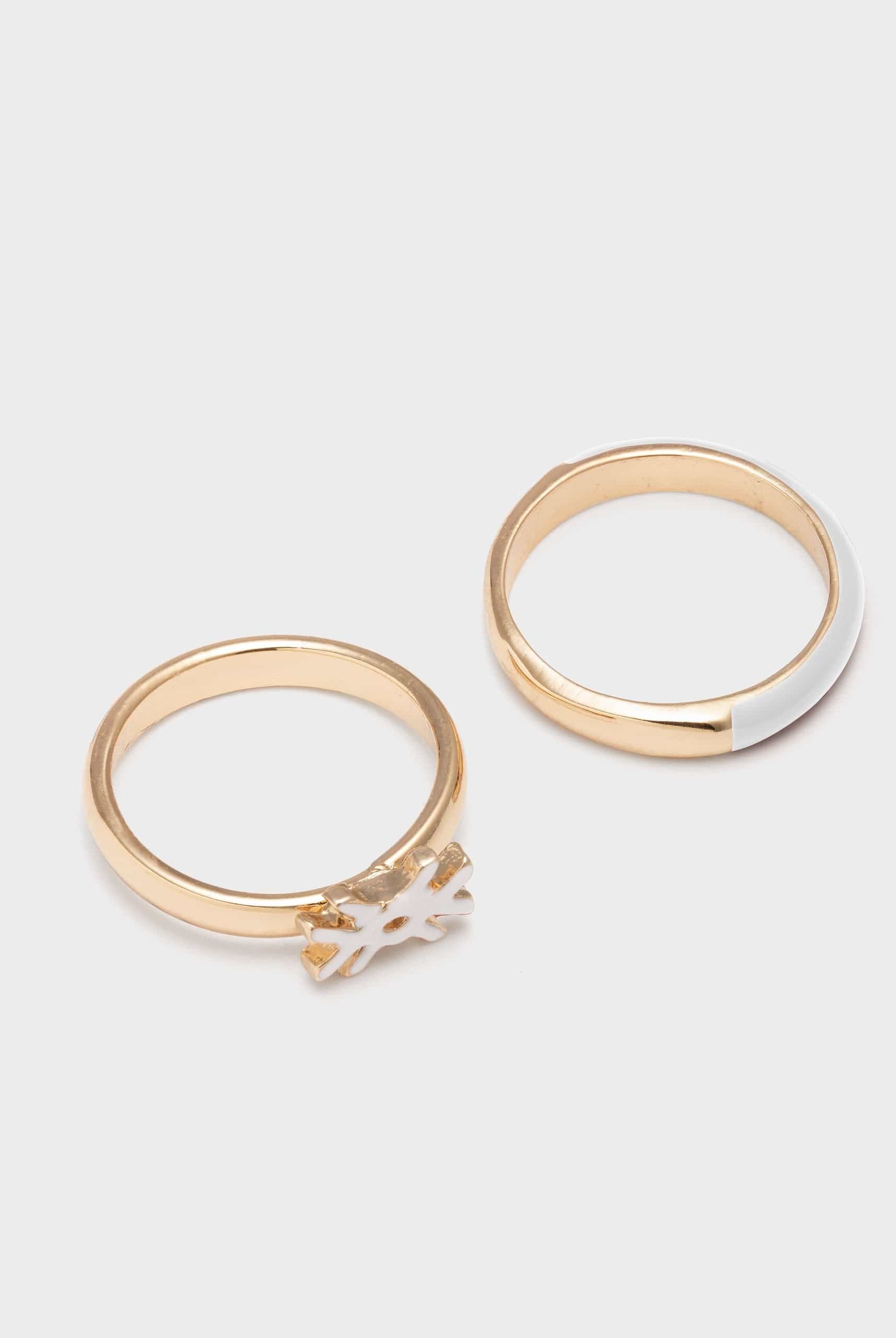 يونايتد كولورز اوف بينيتون خواتم مع تفاصيل باللون الأصفر الفاتح نسائي