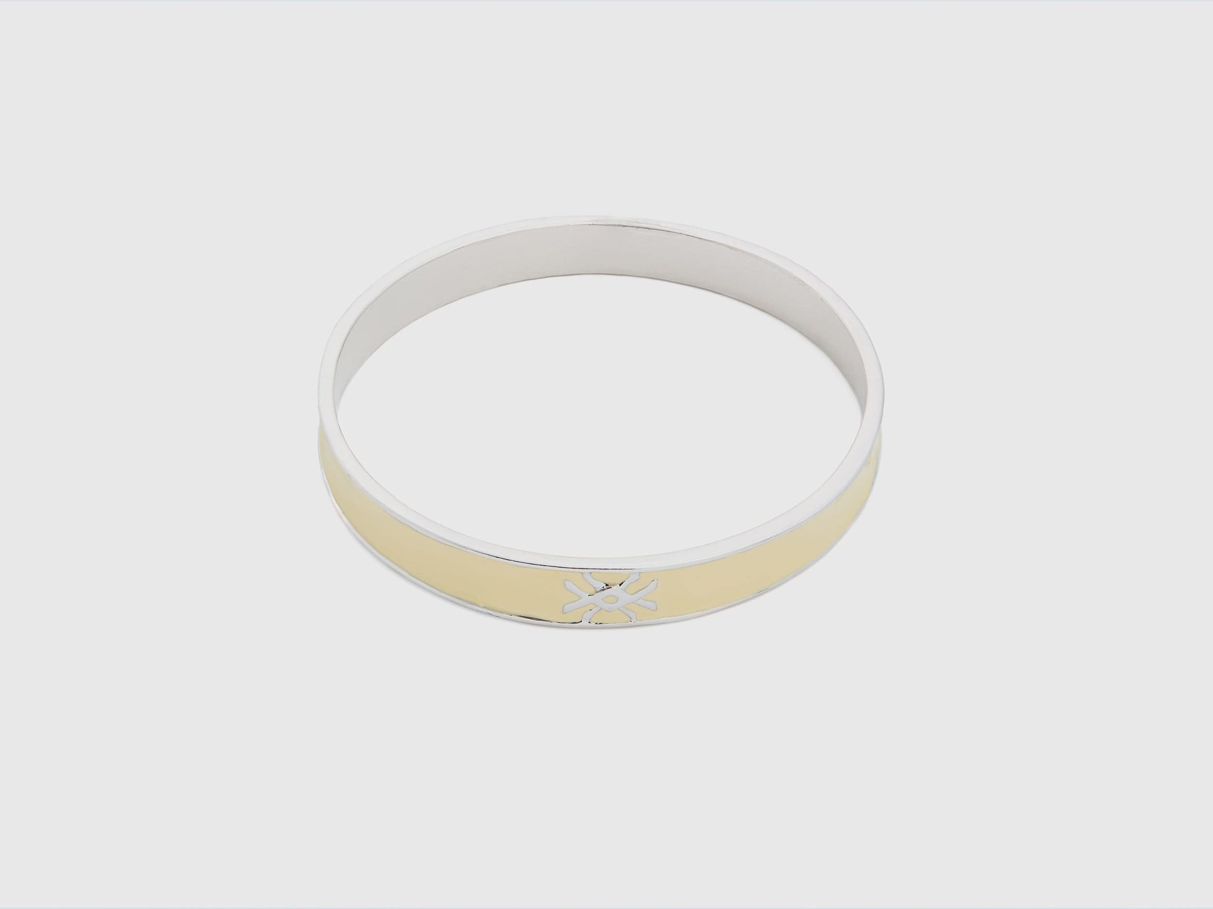 يونايتد كولورز اوف بينيتون سوار أصفر فاتح مع شعار