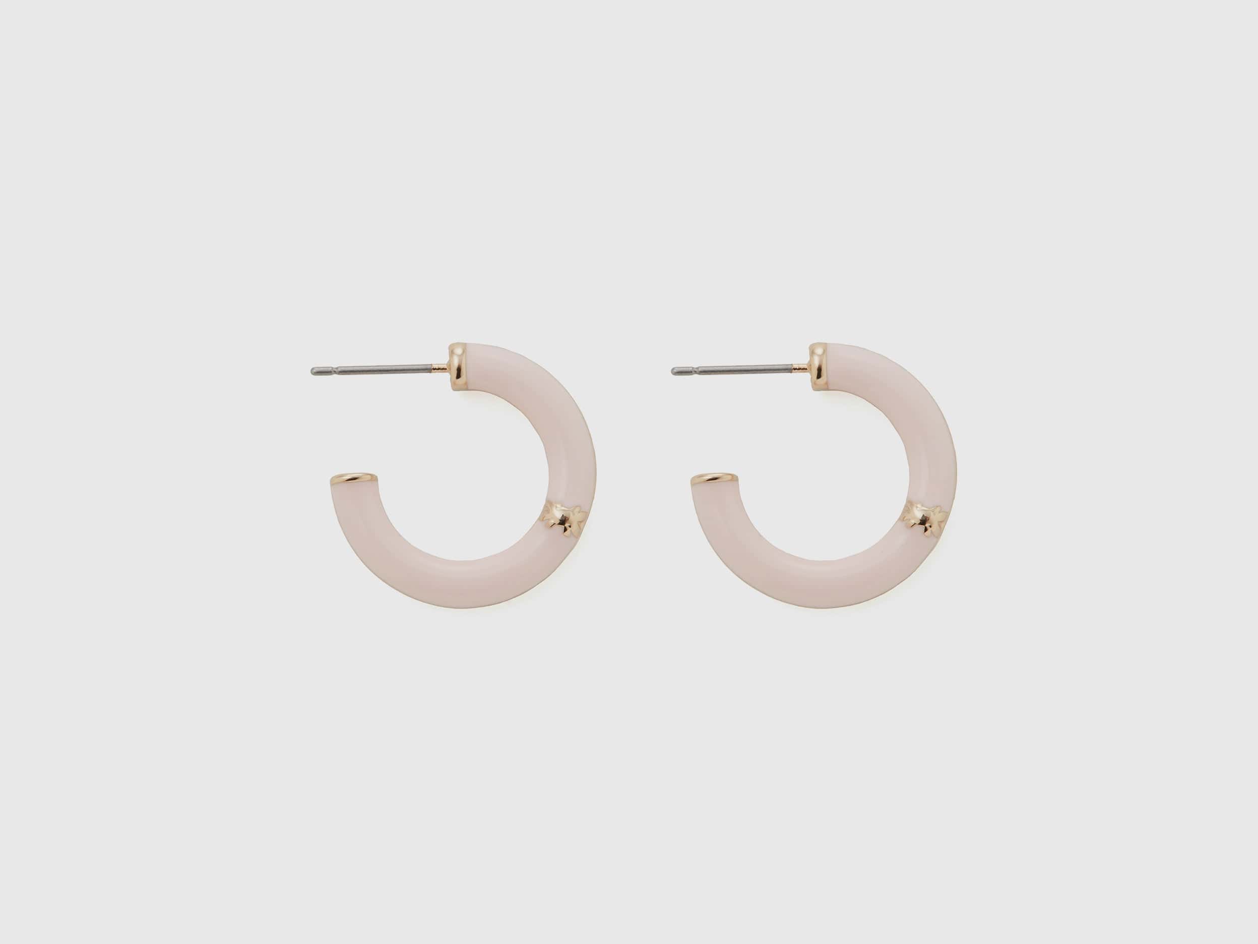 يونايتد كولورز اوف بينيتون أقراط طوق صفراء فاتحة