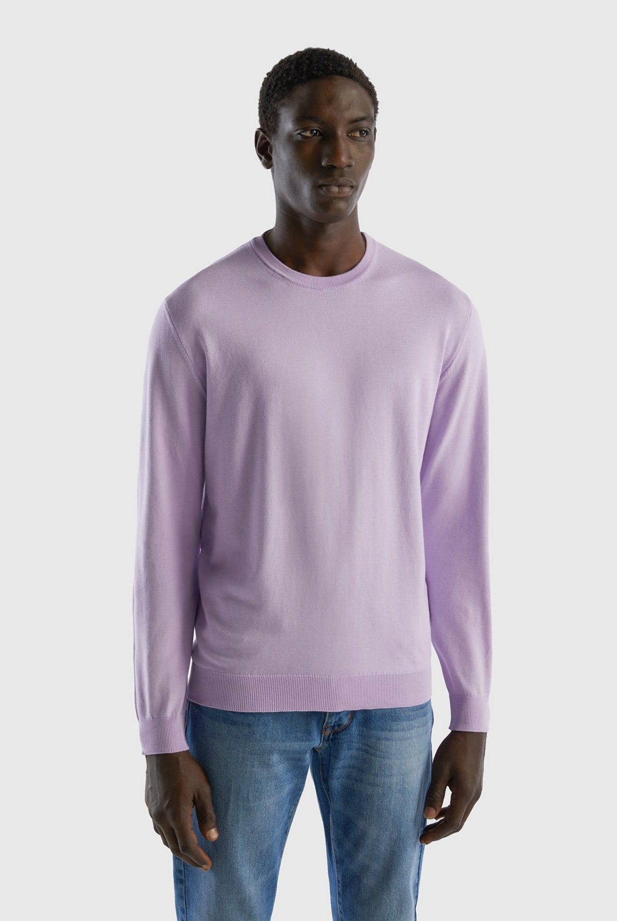 يونايتد كولورز اوف بينيتون بلوفر برقبة دائرية من القطن الخالص بنسبة 100% رجالي