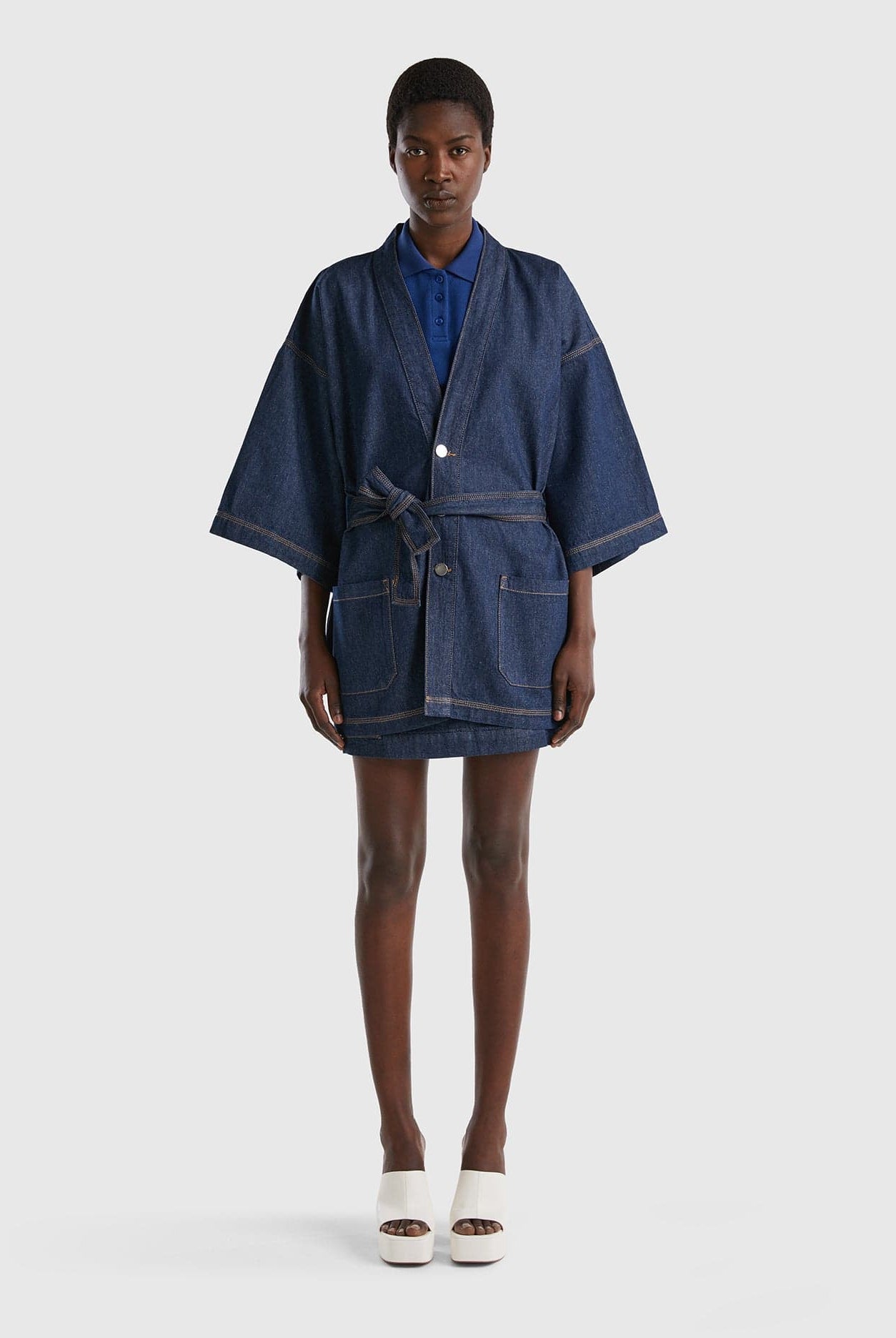 يونايتد كولورز اوف بينيتون جاكيت كيمونو شامبراي نسائي