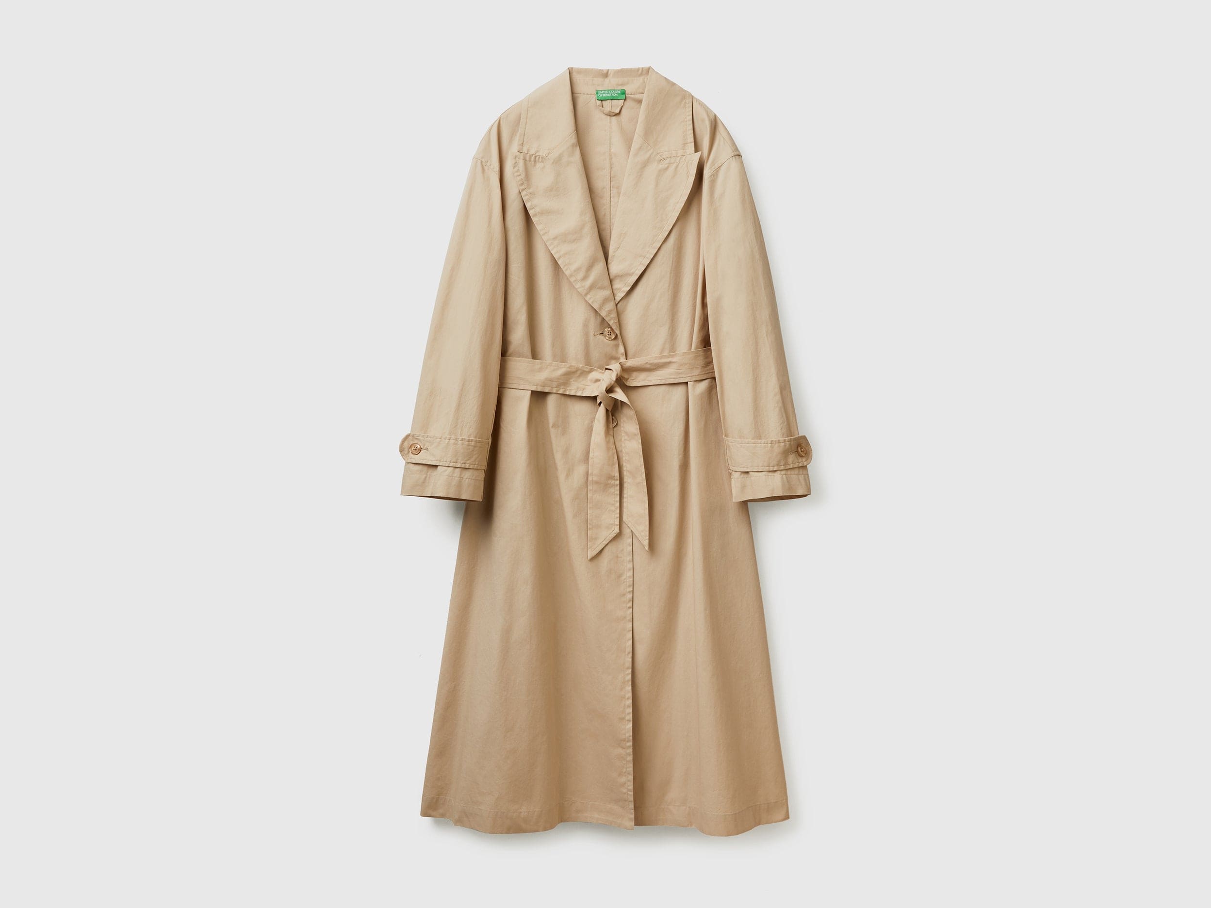 يونايتد كولورز اوف بينيتون جاكيت سادة طويل كم طويل برباط نسائي