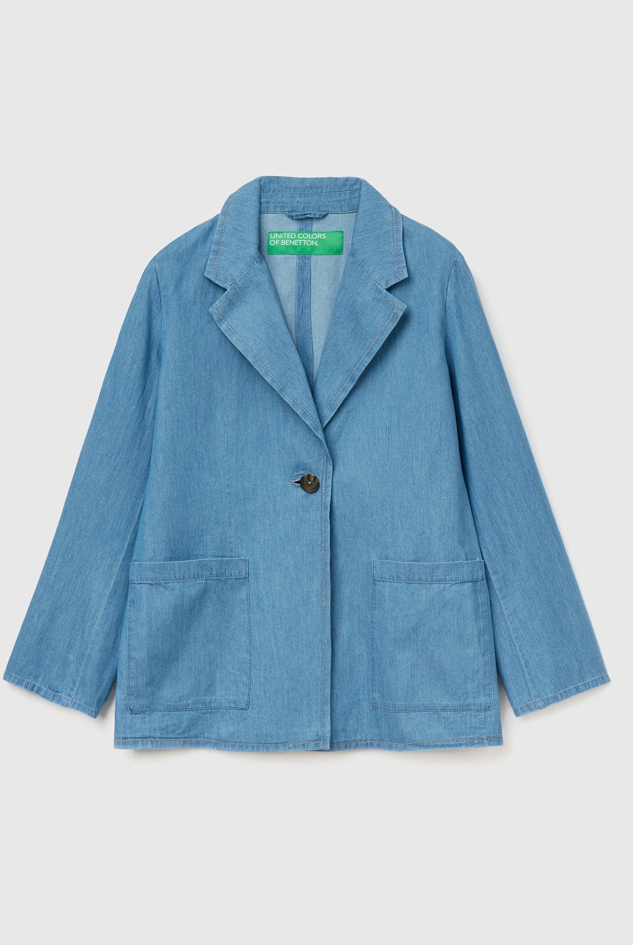 يونايتد كولورز اوف بينيتون بليزر نسائي خفيف بقماش الشامبراي