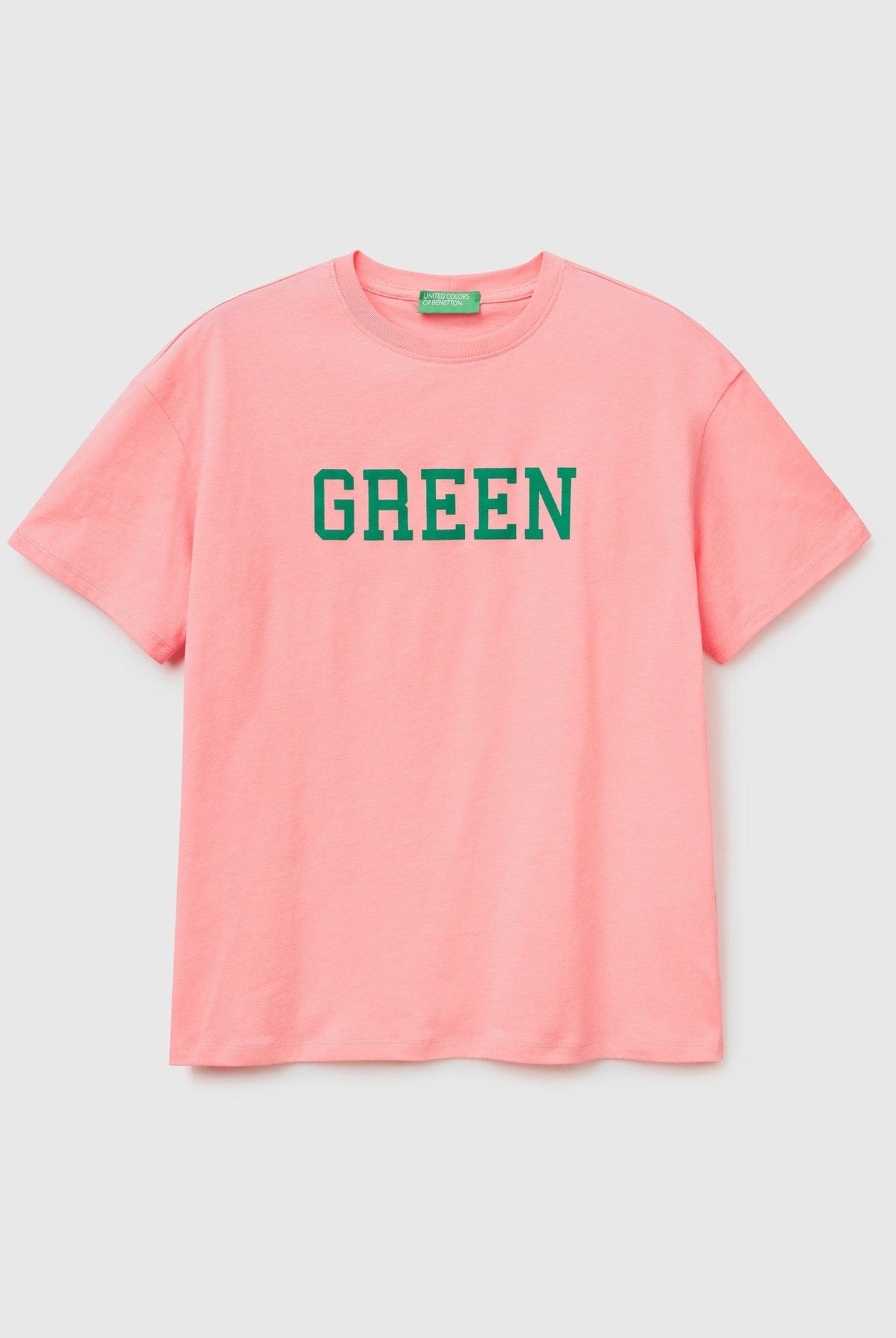 يونايتد كولورز اوف بينيتون تيشيرت بطباعة أمامية نص كم رجالي