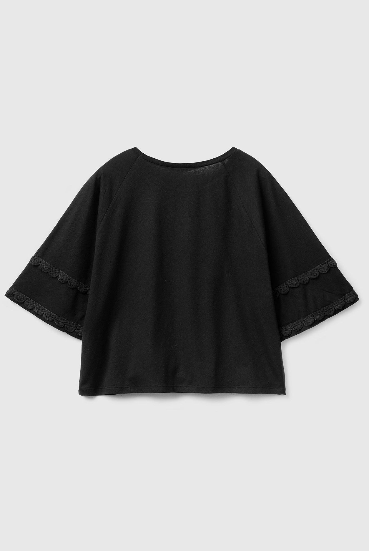 يونايتد كولورز اوف بينيتون تي شيرت من الكتان كم واسع نسائي