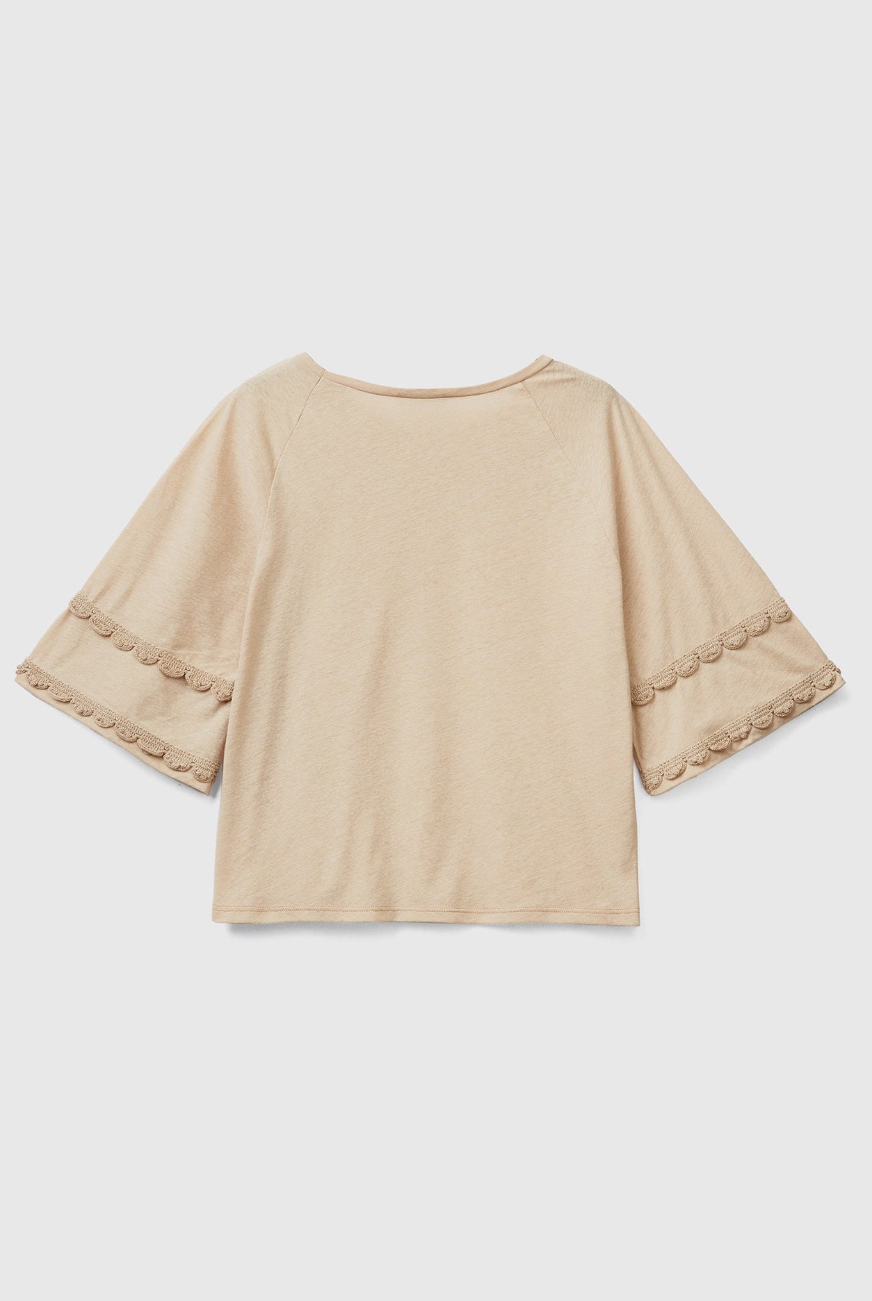 يونايتد كولورز اوف بينيتون تي شيرت من الكتان كم واسع نسائي