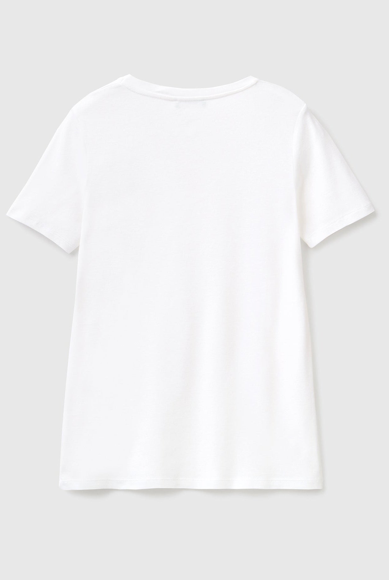 يونايتد كولورز اوف بينيتون قميص قطن خالص برقبة على شكل V