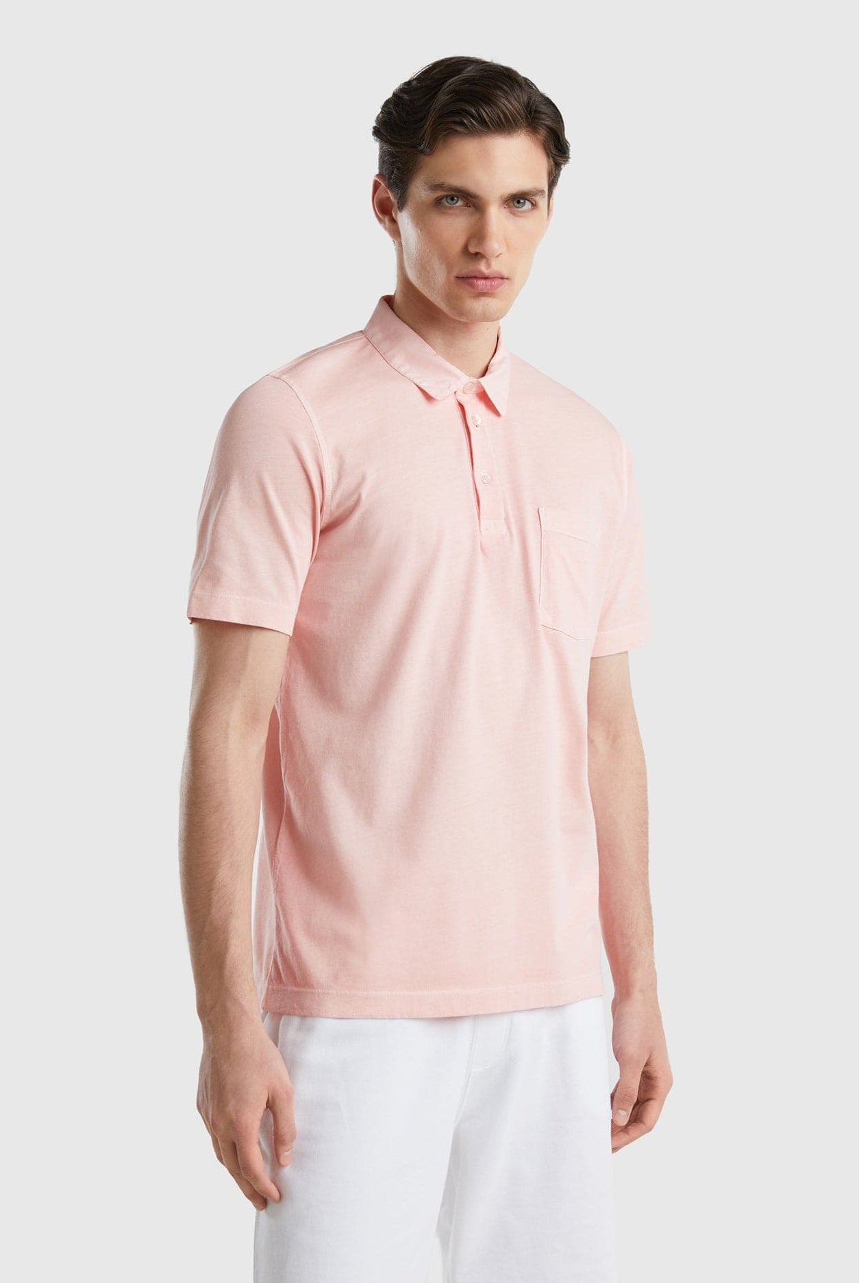 يونايتد كولورز اوف بينيتون تيشيرت بولو شبابي من قطن طويل الألياف