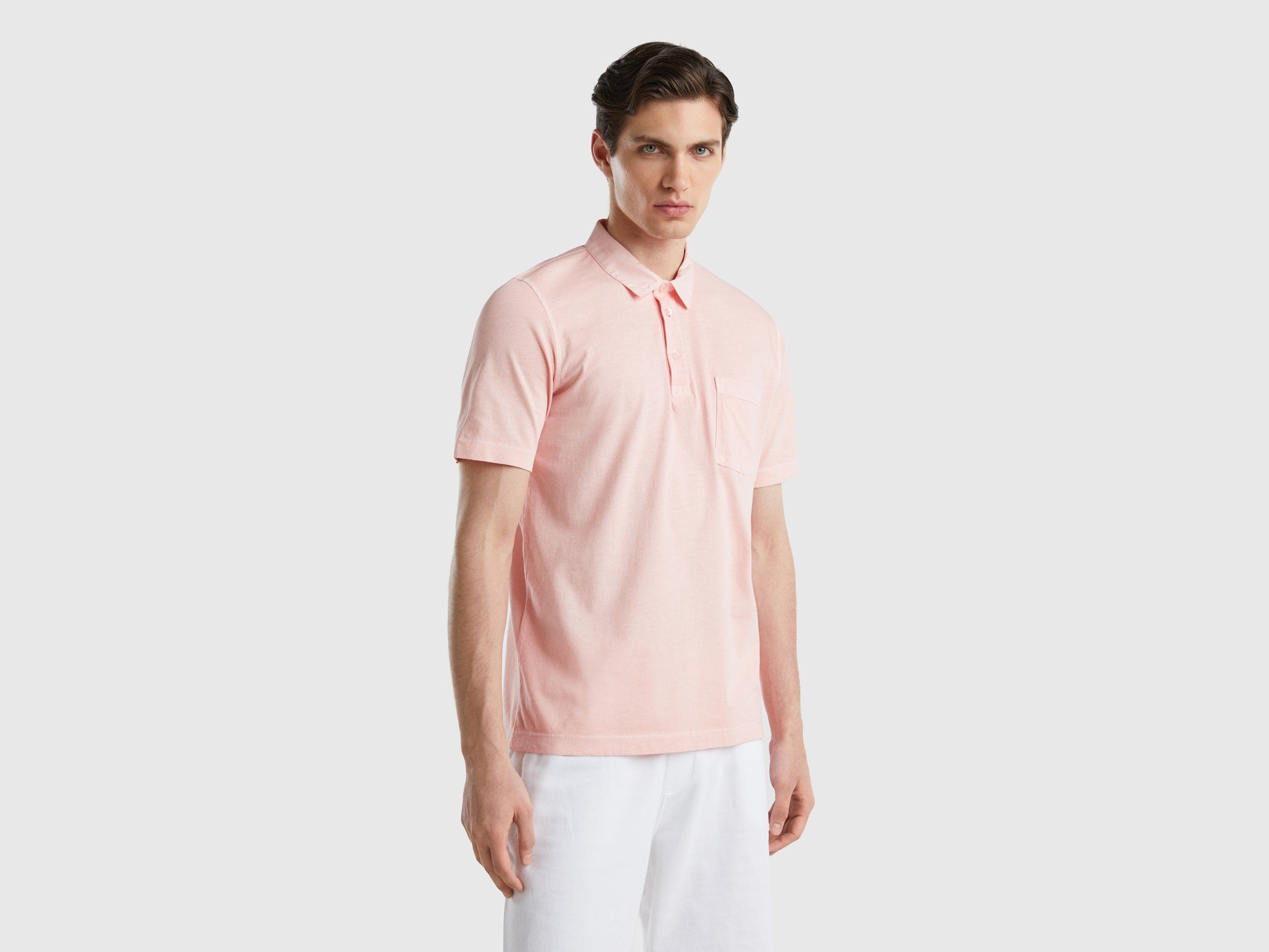 يونايتد كولورز اوف بينيتون تيشيرت بولو شبابي من قطن طويل الألياف