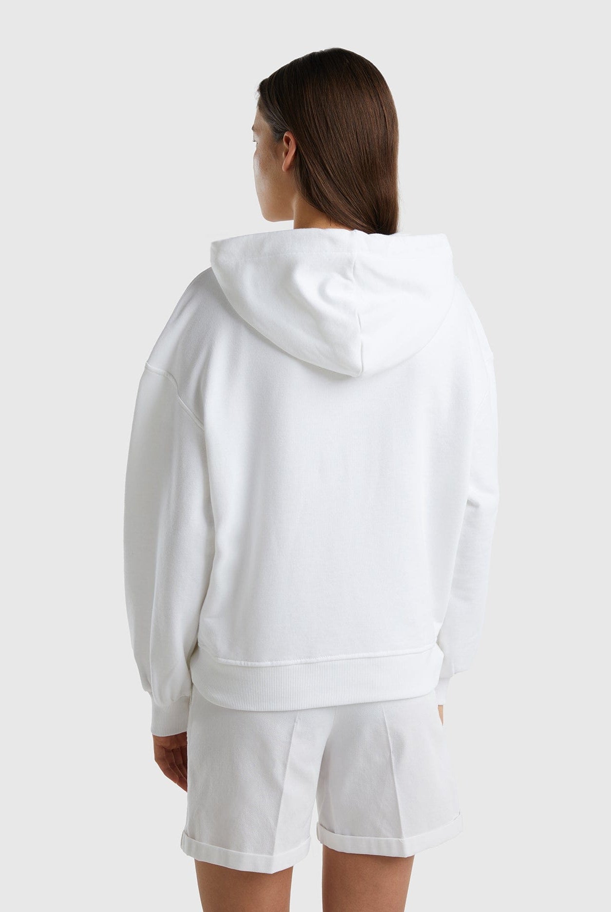 يونايتد كولورز اوف بينيتون هودي قطن بسحاب بنسبة 100% نسائي