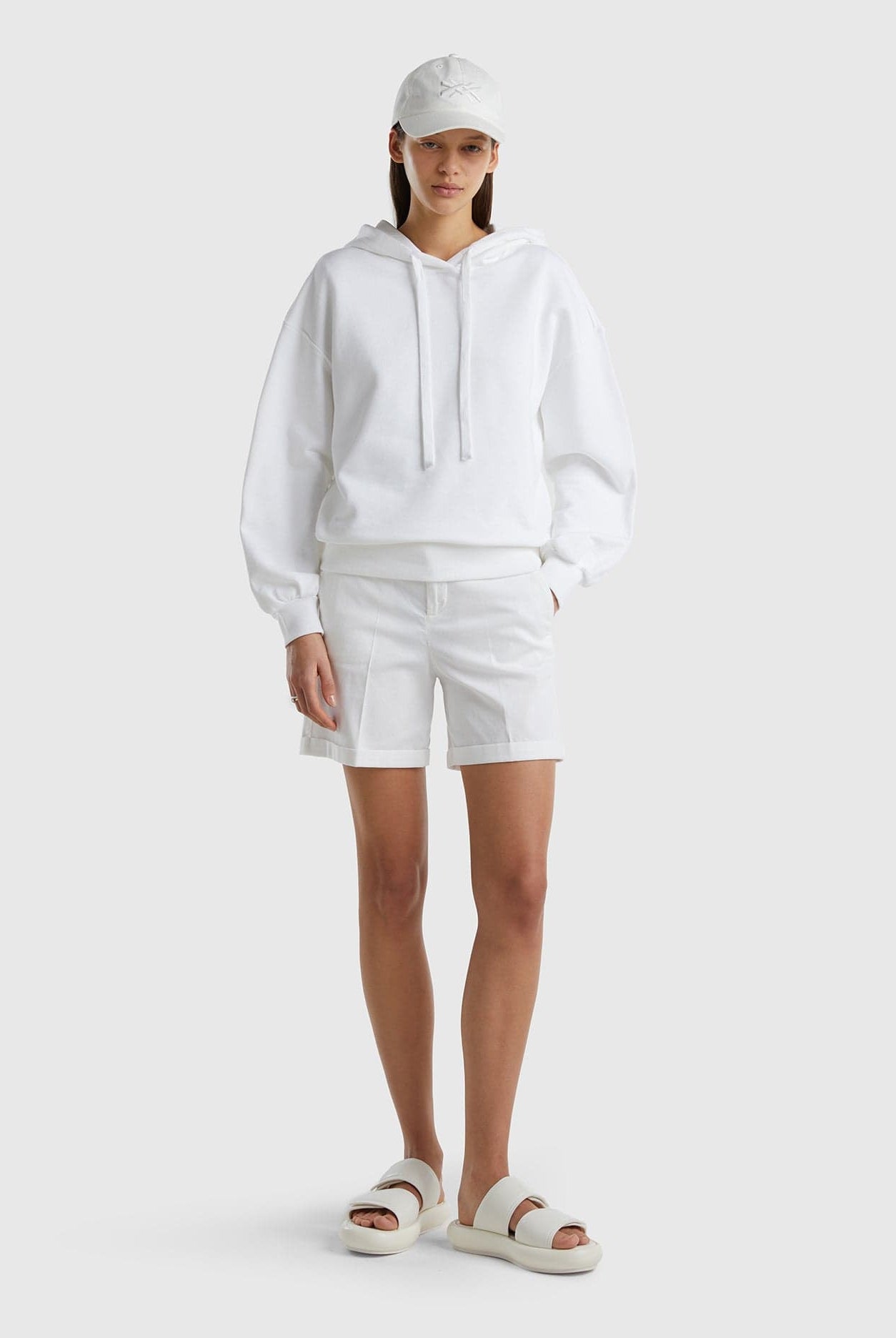 يونايتد كولورز اوف بينيتون هودي قطن بسحاب بنسبة 100% نسائي