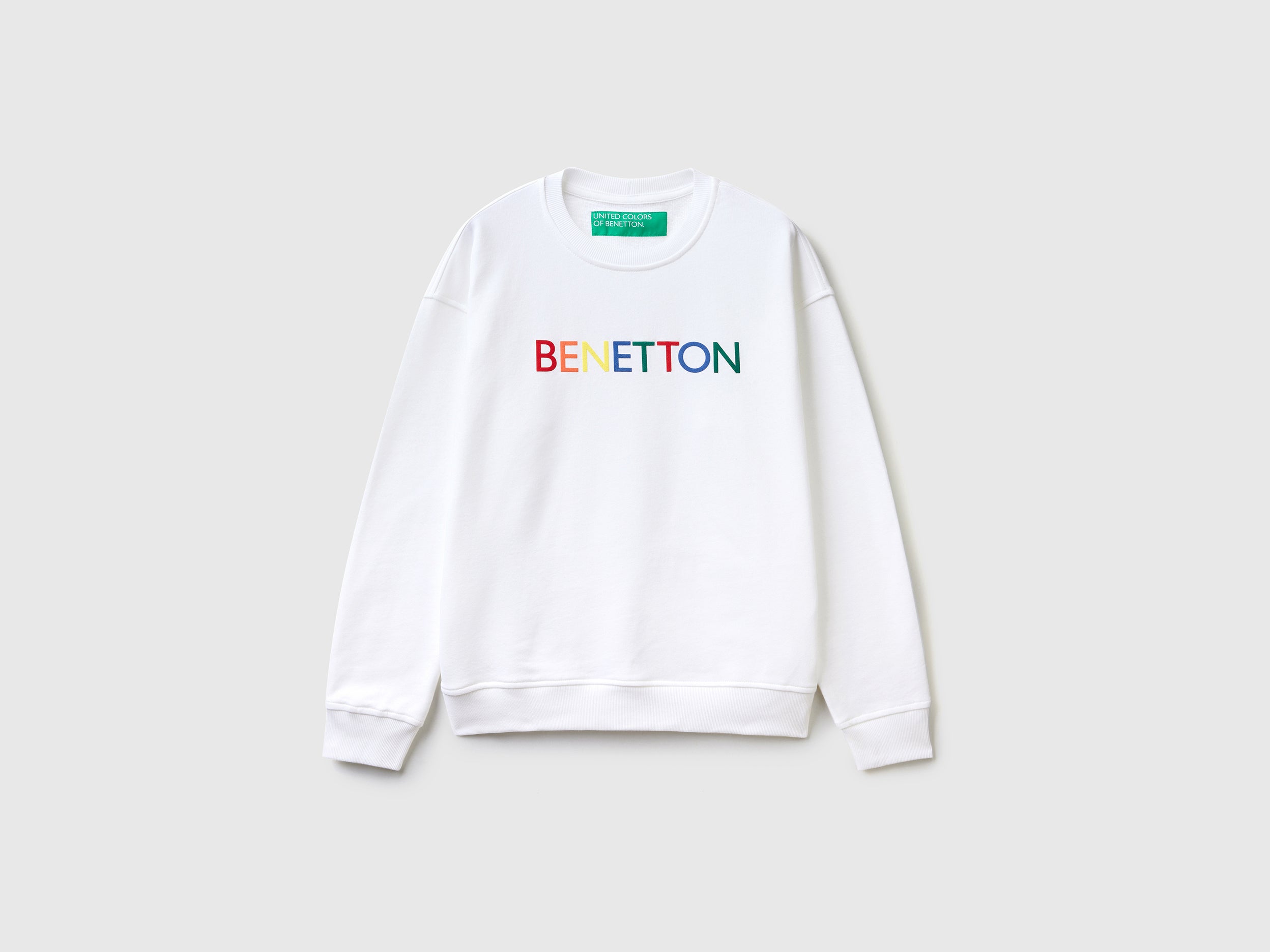 يونايتد كولورز اوف بينيتون سويت شيرت بياقة دائرية مع طباعة شعار رجالي