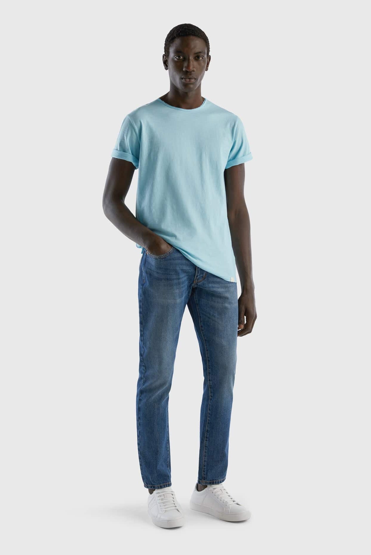 يونايتد كولورز اوف بينيتون تي شيرت من القطن نص كم رجالي