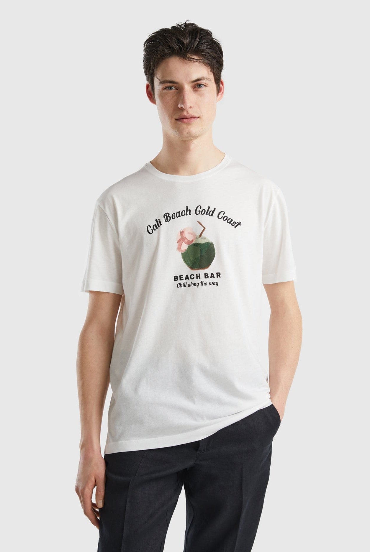 يونايتد كولورز اوف بينيتون تيشيرت قطن خالص بطباعة