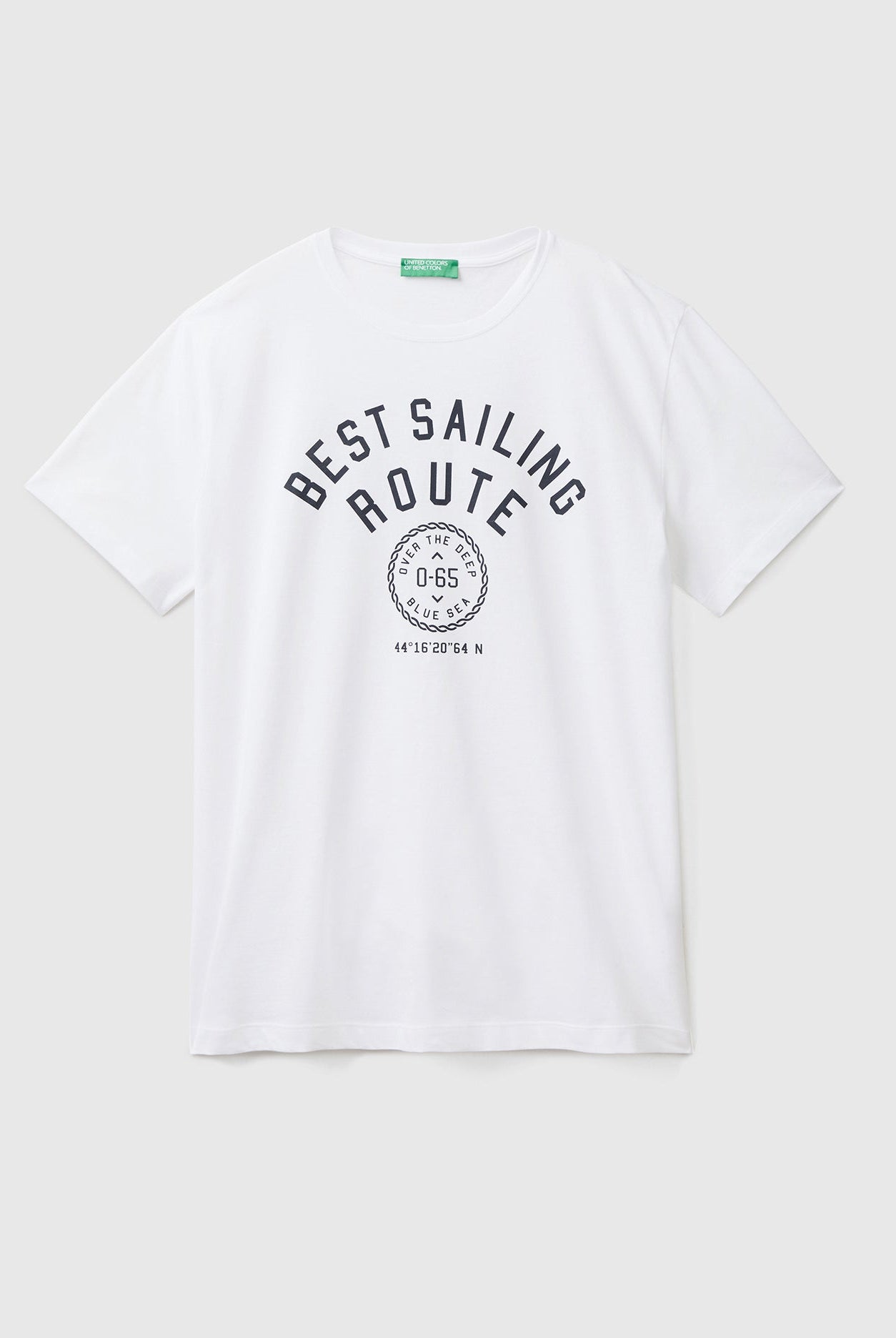 يونايتد كولورز اوف بينيتون تيشيرت شبابي قطن طويل الألياف مع طبعة على الصدر