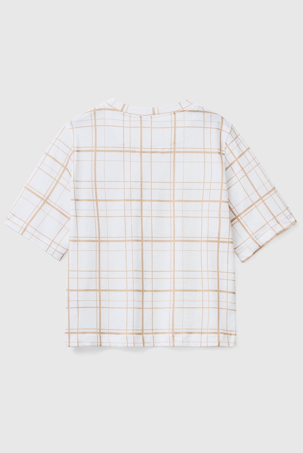 يونايتد كولورز اوف بينيتون تيشيرت بطباعة وقصة مربعة نص كم نسائي