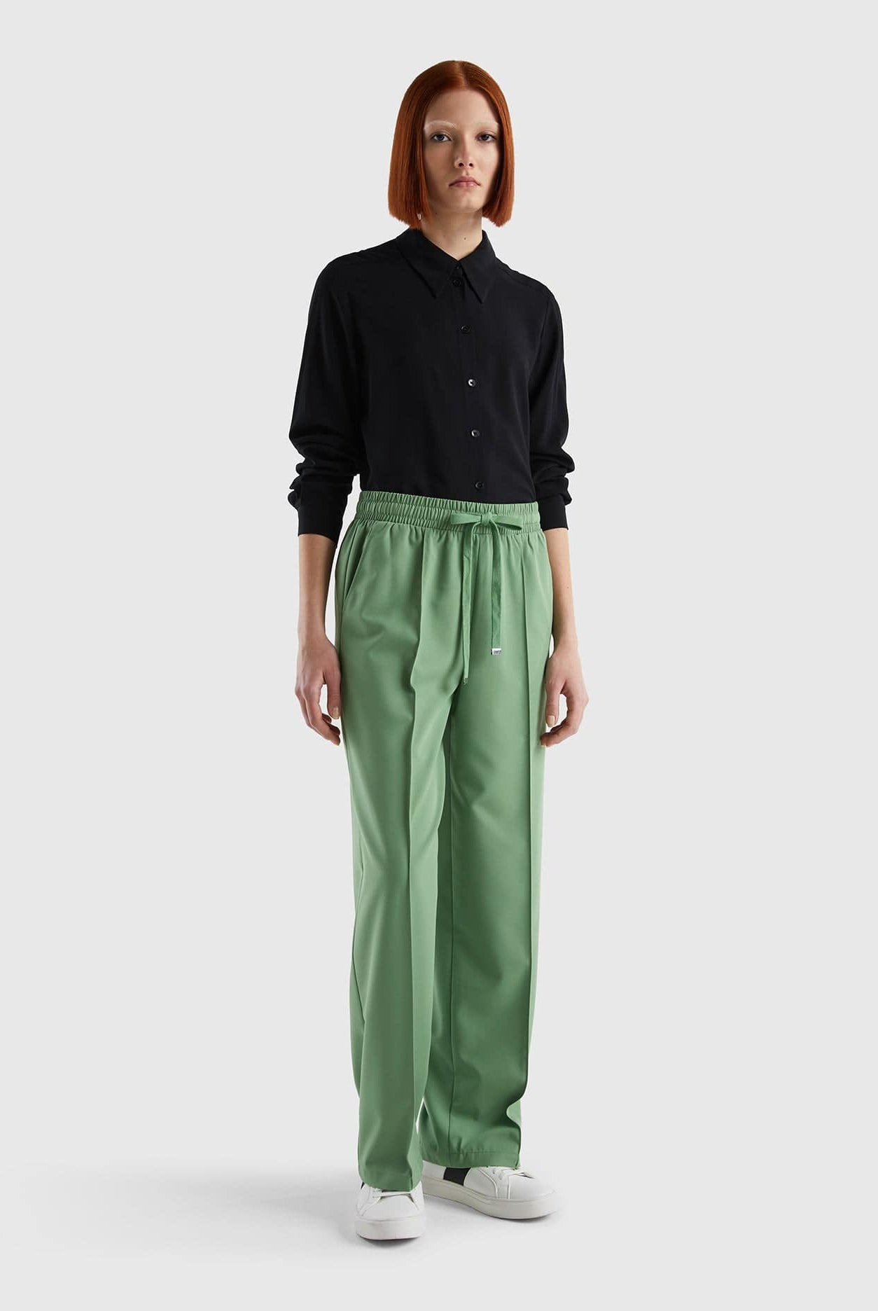 يونايتد كولورز اوف بينيتون بنطلون نسائي واسع برباط