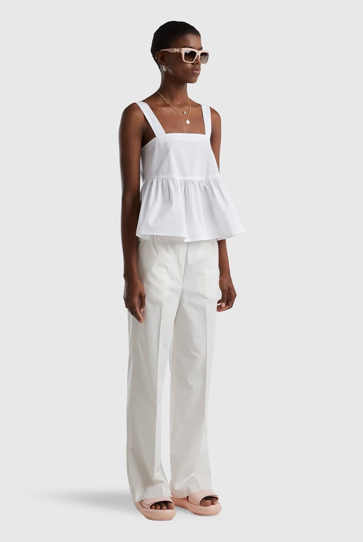 يونايتد كولورز اوف بينيتون بنطال بخصر مطاطي طويل سادة نسائي