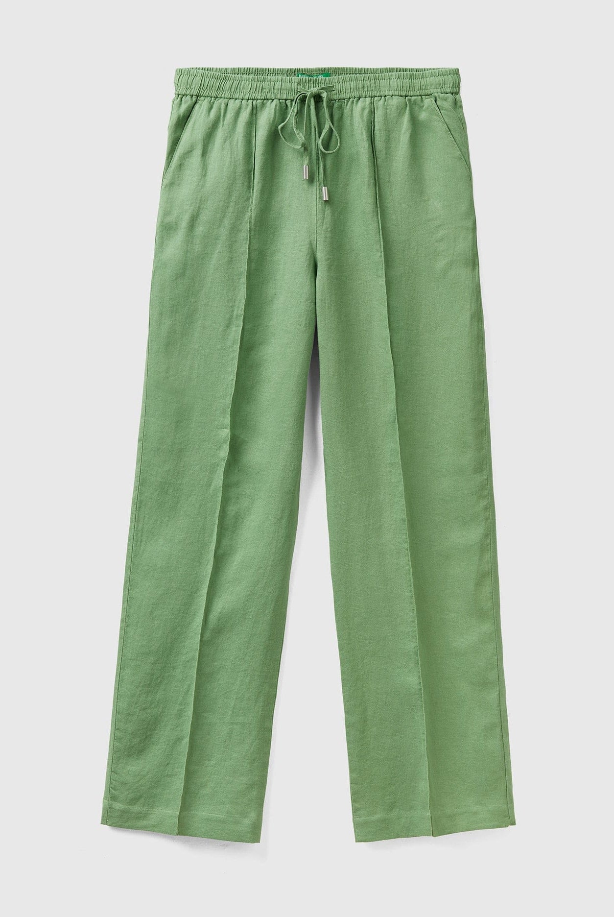 يونايتد كولورز اوف بينيتون بنطلون من الكتان الخالص بخصر مطاطي