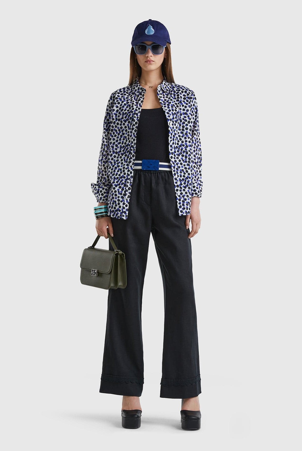 يونايتد كولورز اوف بينيتون بنطال من الكتان النقي مع تفاصيل كروشيه مسائي