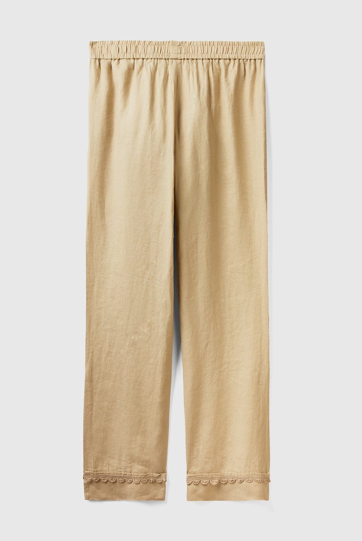 يونايتد كولورز اوف بينيتون بنطال من الكتان النقي مع تفاصيل كروشيه مسائي