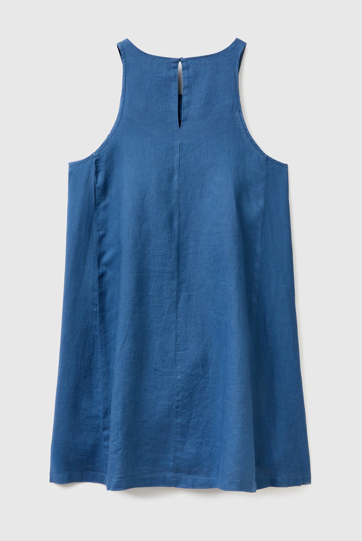 يونايتد كولورز اوف بينيتون فستان قصير نسائي بدون أكمام من الكتان الخالص