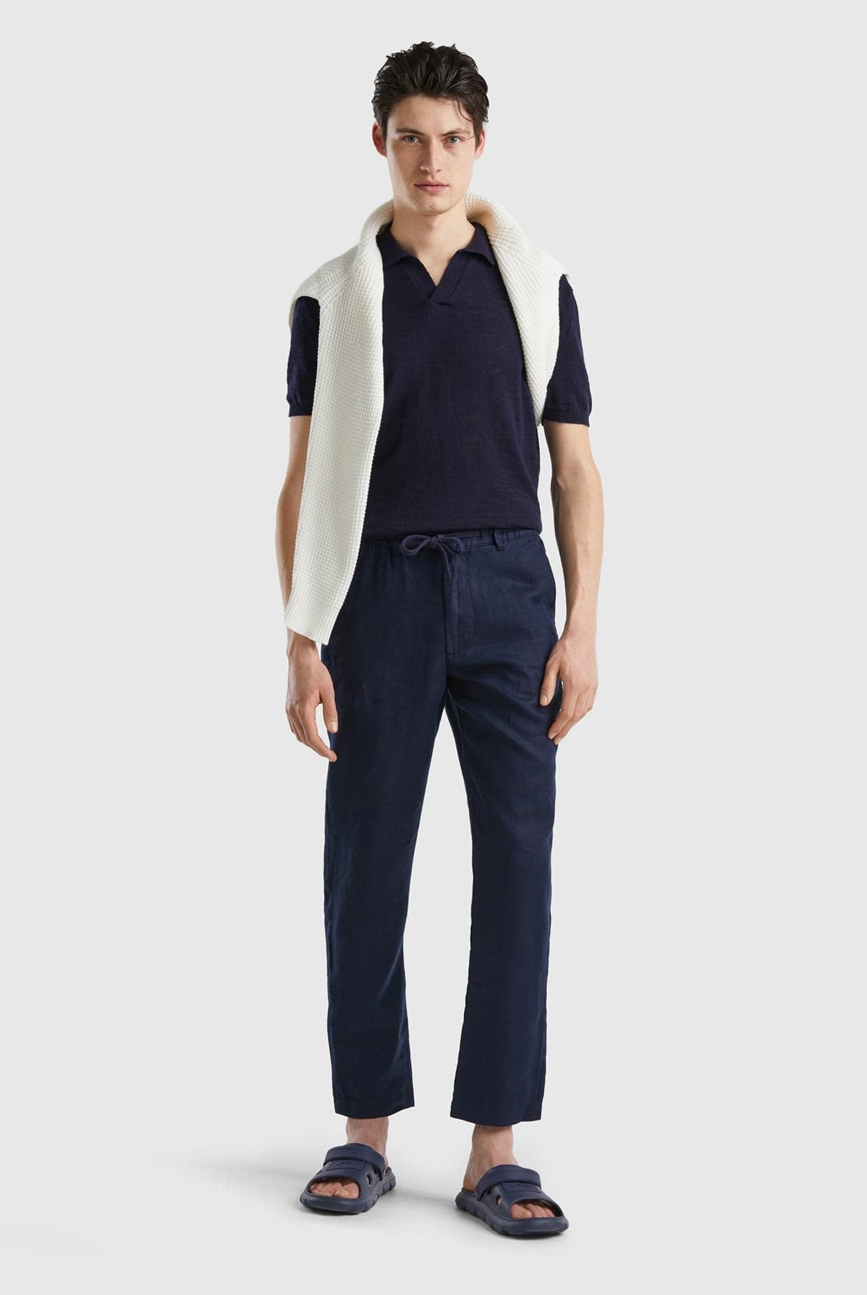 يونايتد كولورز اوف بينيتون بنطال كتان خالص برباط نسائي