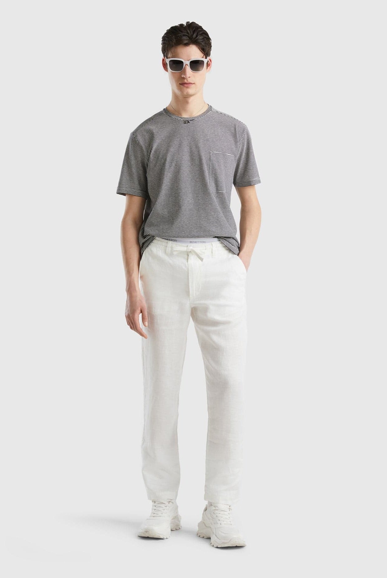 يونايتد كولورز اوف بينيتون بنطال كتان خالص برباط نسائي