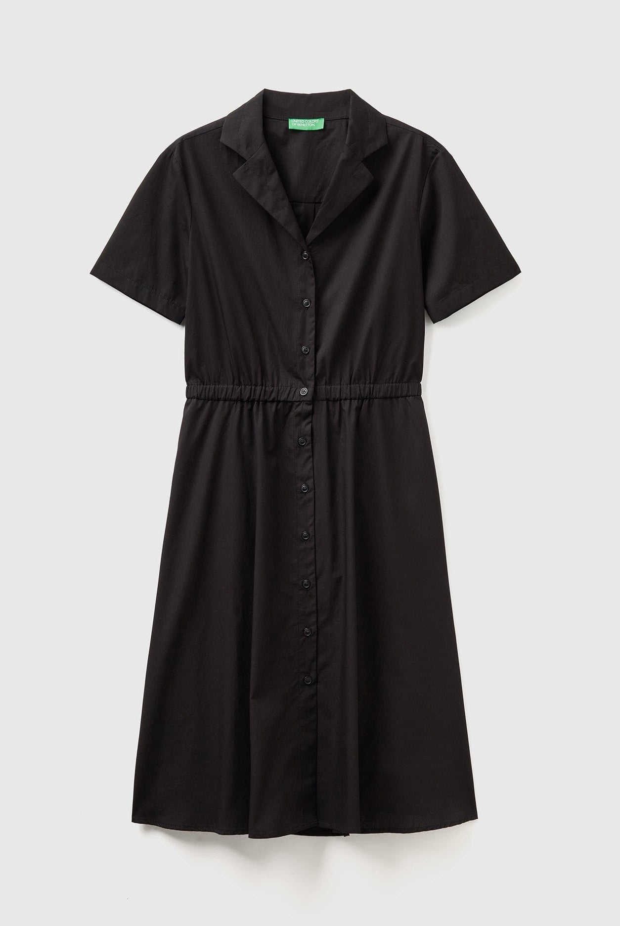 يونايتد كولورز اوف بينيتون فستان نسائي قميص قطن ميدي مع ازرار من المنتصف