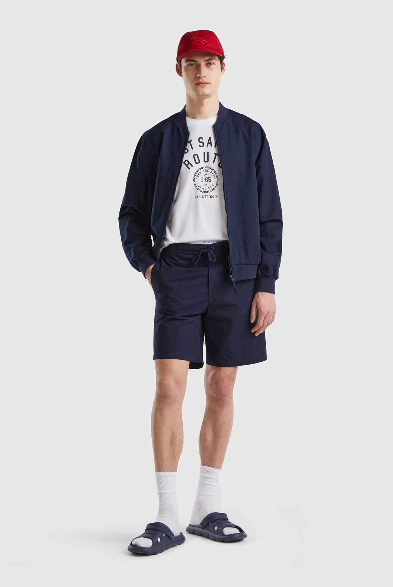 يونايتد كولورز اوف بينيتون شورت شبابي قماشي برباط