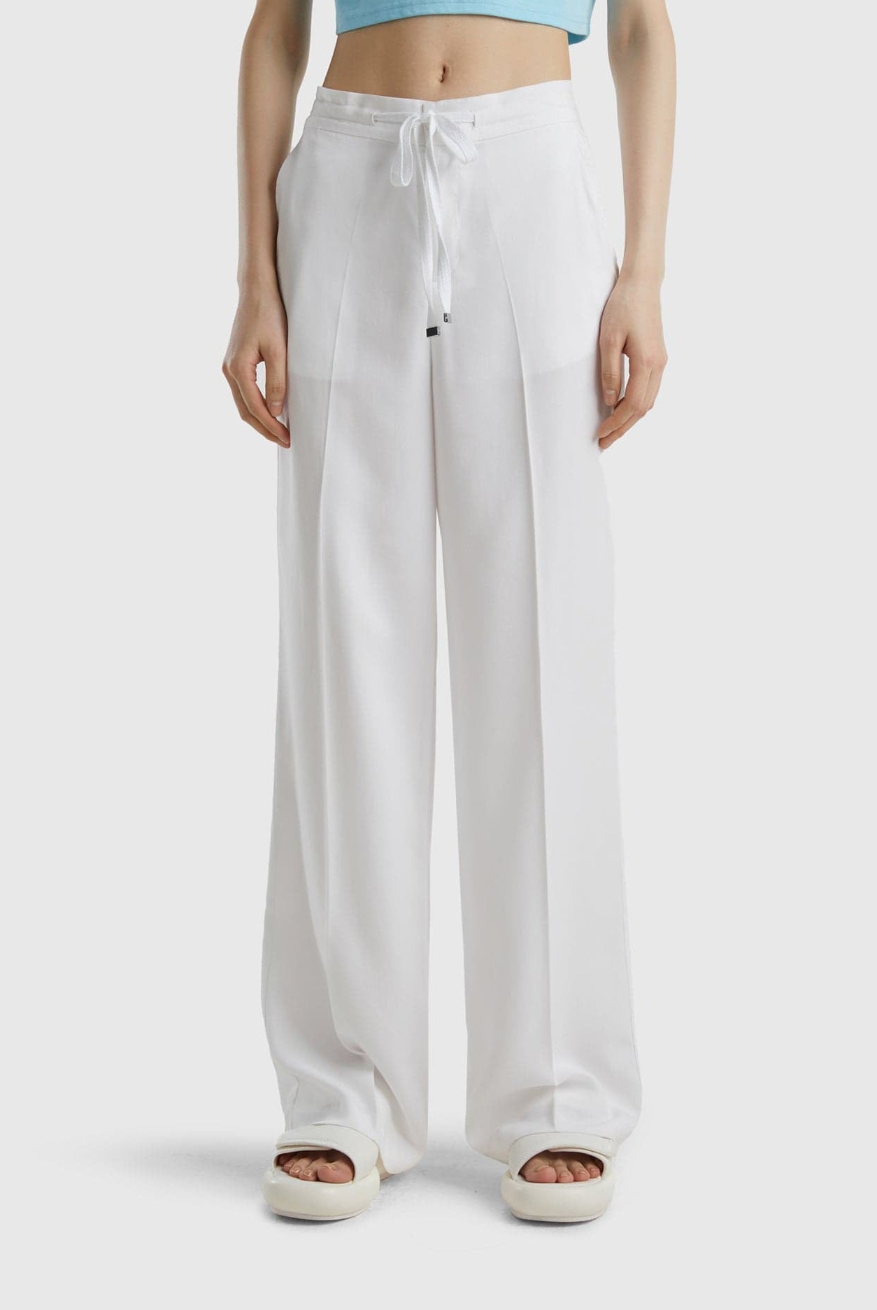 يونايتد كولورز اوف بينيتون بنطلون من قماش ليوسيل الخالص