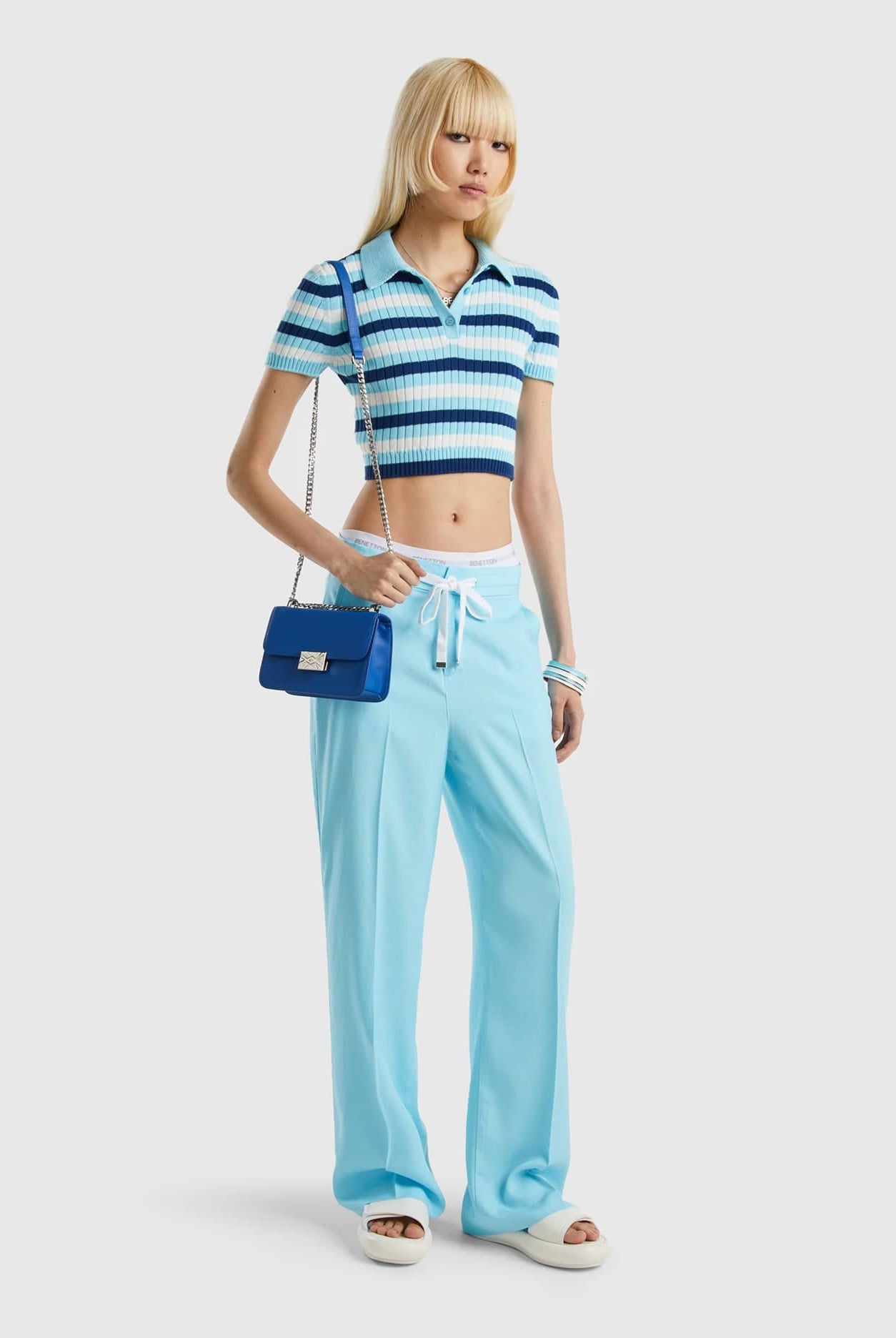 يونايتد كولورز اوف بينيتون بنطلون من قماش ليوسيل الخالص