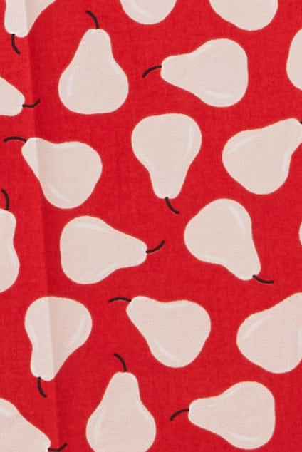 يونايتد كولورز اوف بينيتون بنطلون نسائي بالازو أحمر بنقشة الكمثرى