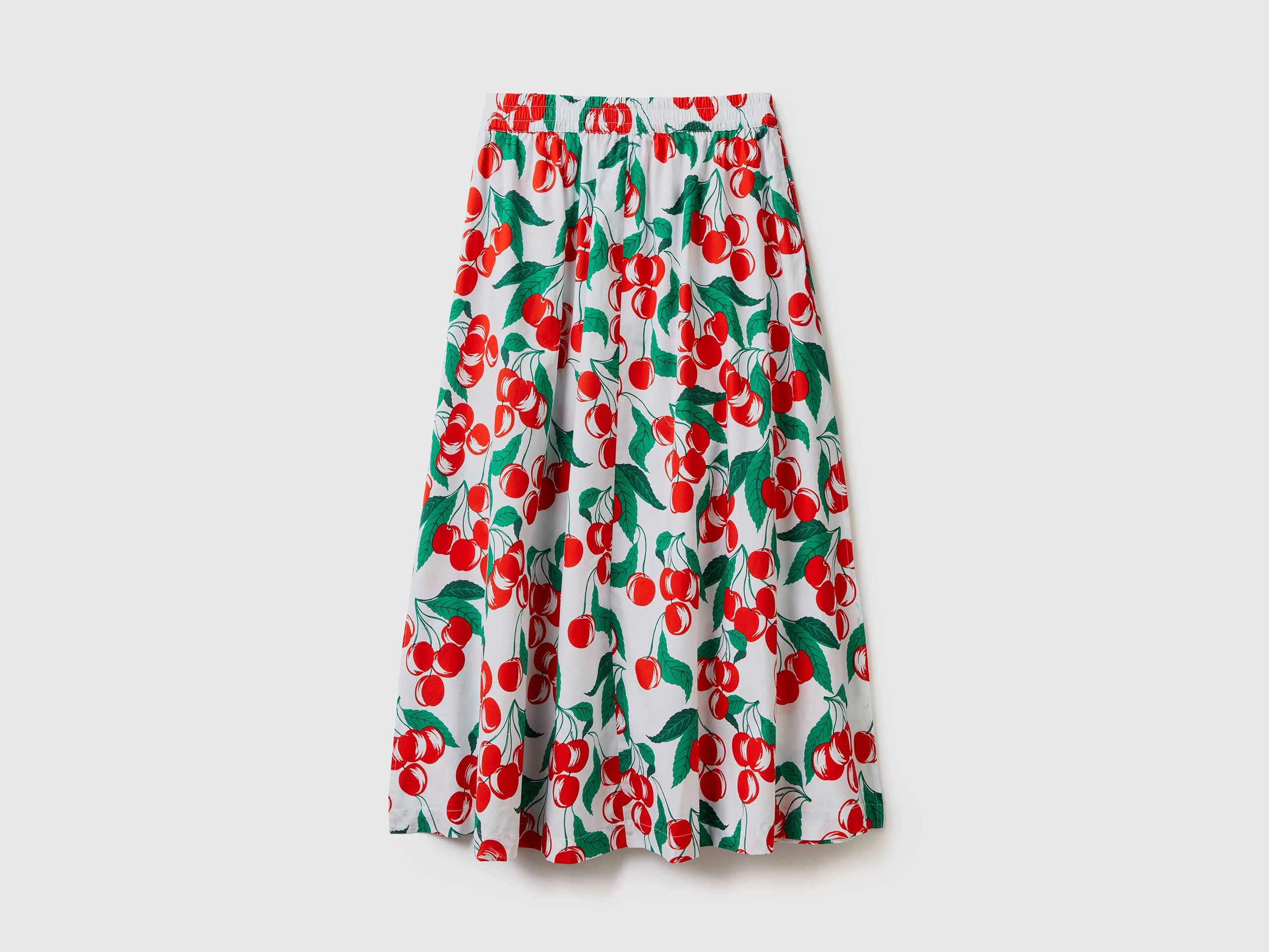 يونايتد كولورز اوف بينيتون تنورة نسائي ميدي بطبعة الكرز