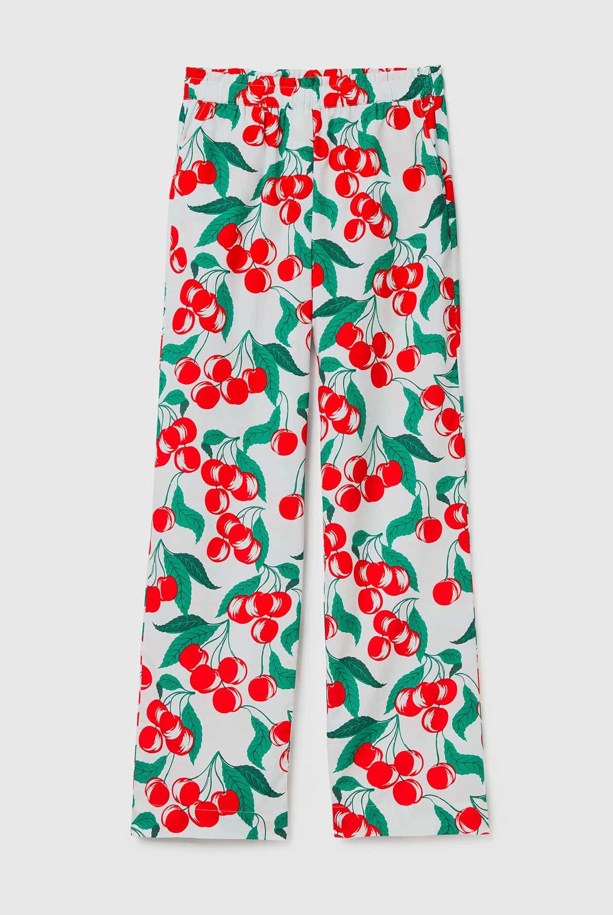 يونايتد كولورز اوف بينيتون بنطلون بطبعة الكرز طويل بخصر مطاطي نسائي