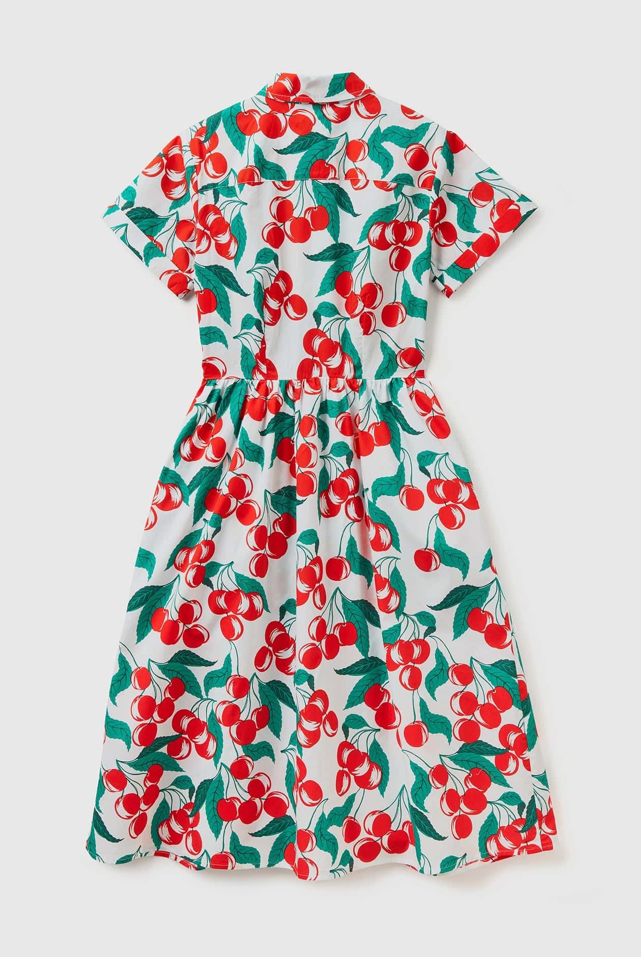 يونايتد كولورز اوف بينيتون فستان ميدي قميص نسائي بطبعة الكرز