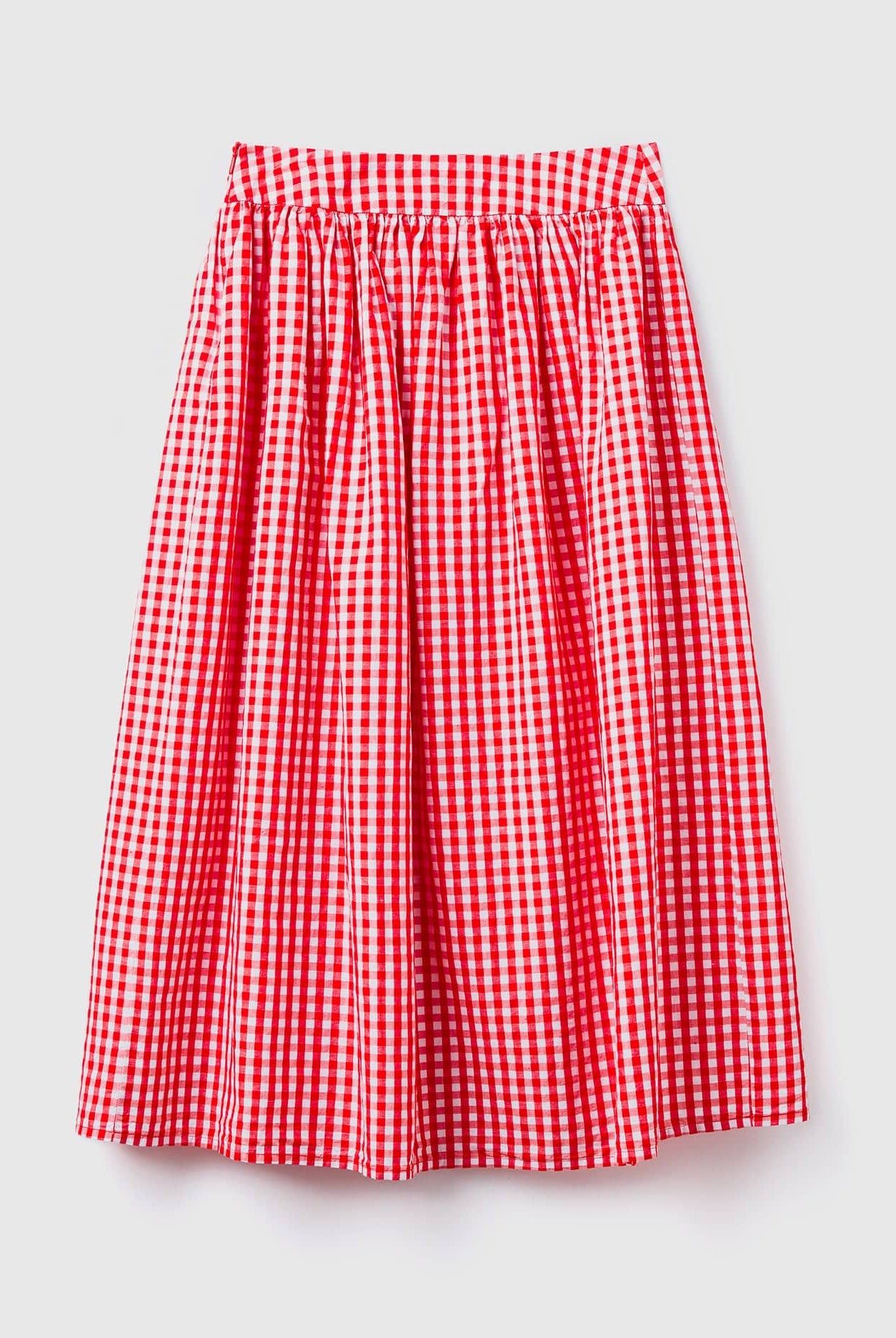 يونايتد كولورز اوف بينيتون تنورة فيشي من خليط الكتان مربعات نسائي