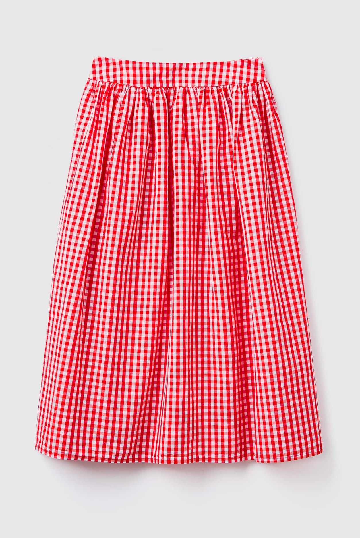 يونايتد كولورز اوف بينيتون تنورة فيشي من خليط الكتان مربعات نسائي