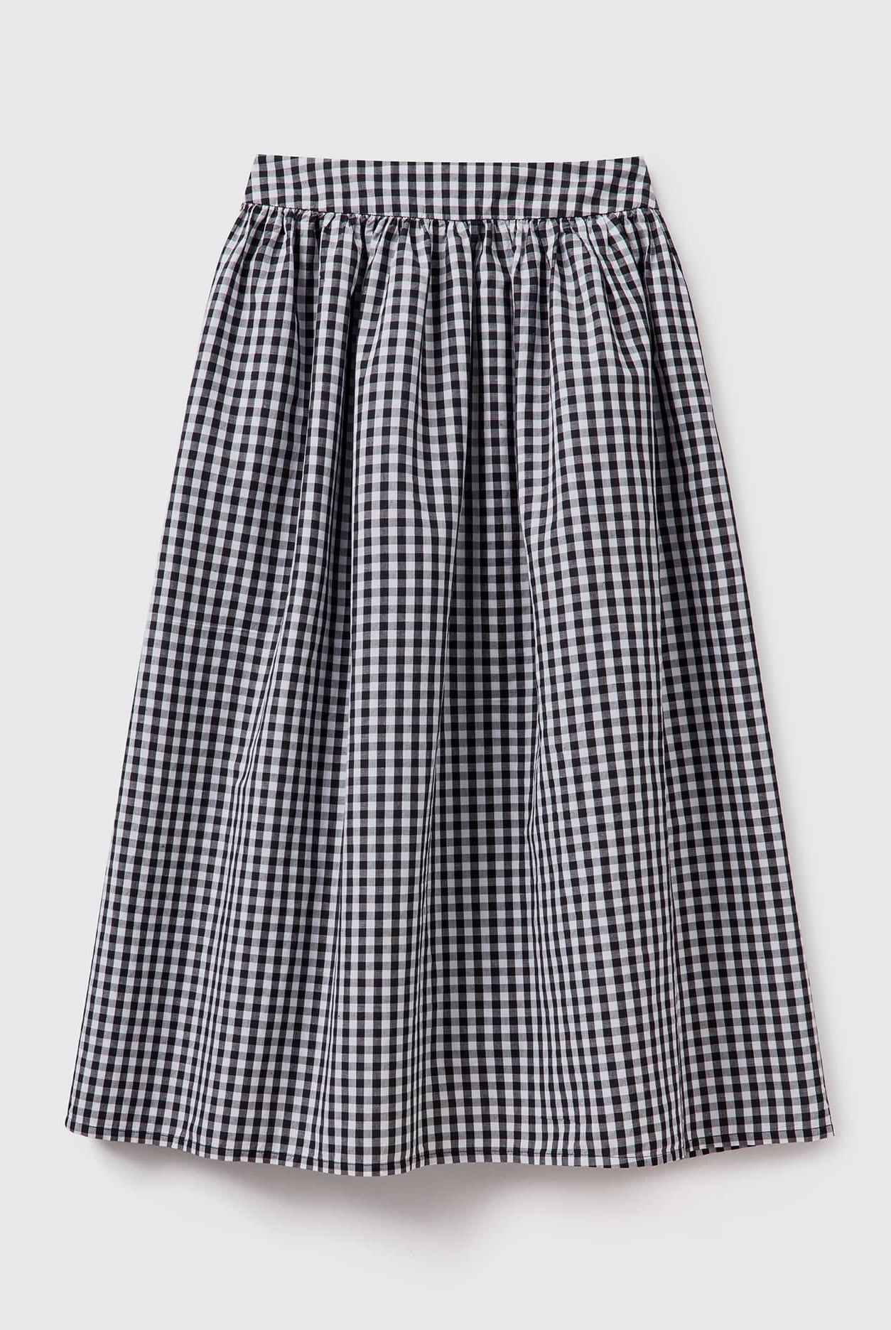 يونايتد كولورز اوف بينيتون تنورة فيشي من خليط الكتان مربعات نسائي