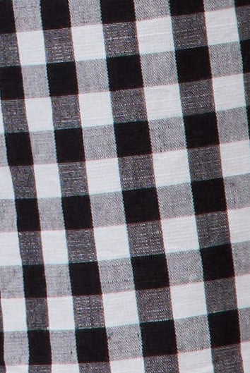 يونايتد كولورز اوف بينيتون تنورة فيشي من خليط الكتان مربعات نسائي