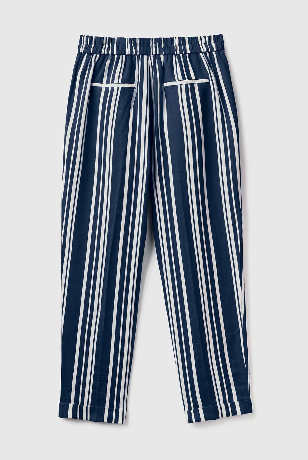 يونايتد كولورز اوف بينيتون بنطلون نسائي منقوش من الكتان الخالص